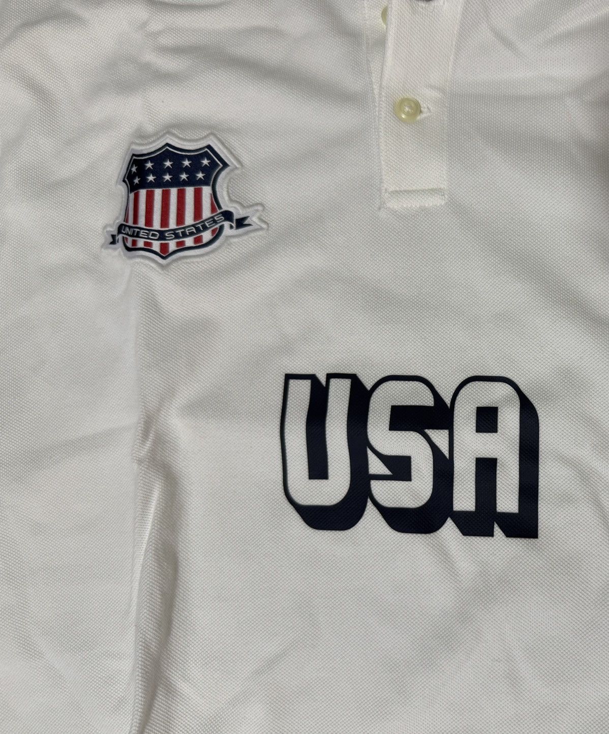 Polo Ralph Lauren Polo Ralph Lauren Classic Fit White Mesh Team USA Polo Sz XL Size US XL / EU 56 / 4 - 2 Thumbnail