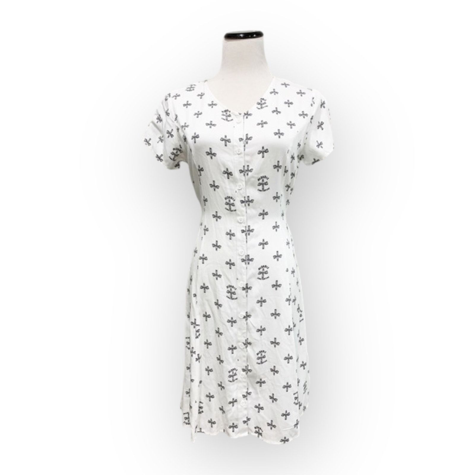 Junk Food Blondie Camp Funtime Ladies Casual White Dress | Sz L Size L / US 10 / IT 46 - 3 Thumbnail