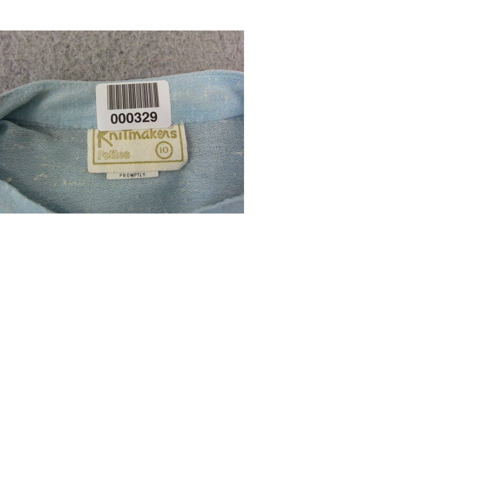 Vintage True Vintage Knitmakers Shirt Womens Petite 10P Blue Cap Sleeve Mandarin Collar Size L / US 10 / IT 46 - 9 Thumbnail