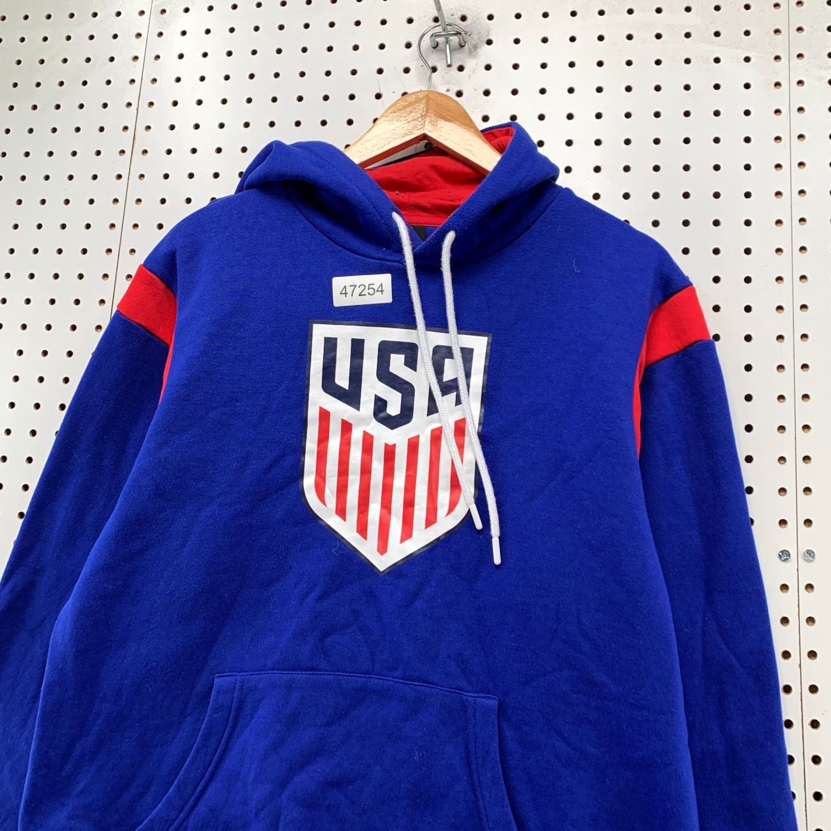 Vintage USA Soccer Hoodie Sweatshirt Mens Medium Blue World Cup Fleece Hooded Pullover Size US M / EU 48-50 / 2 - 7 Thumbnail