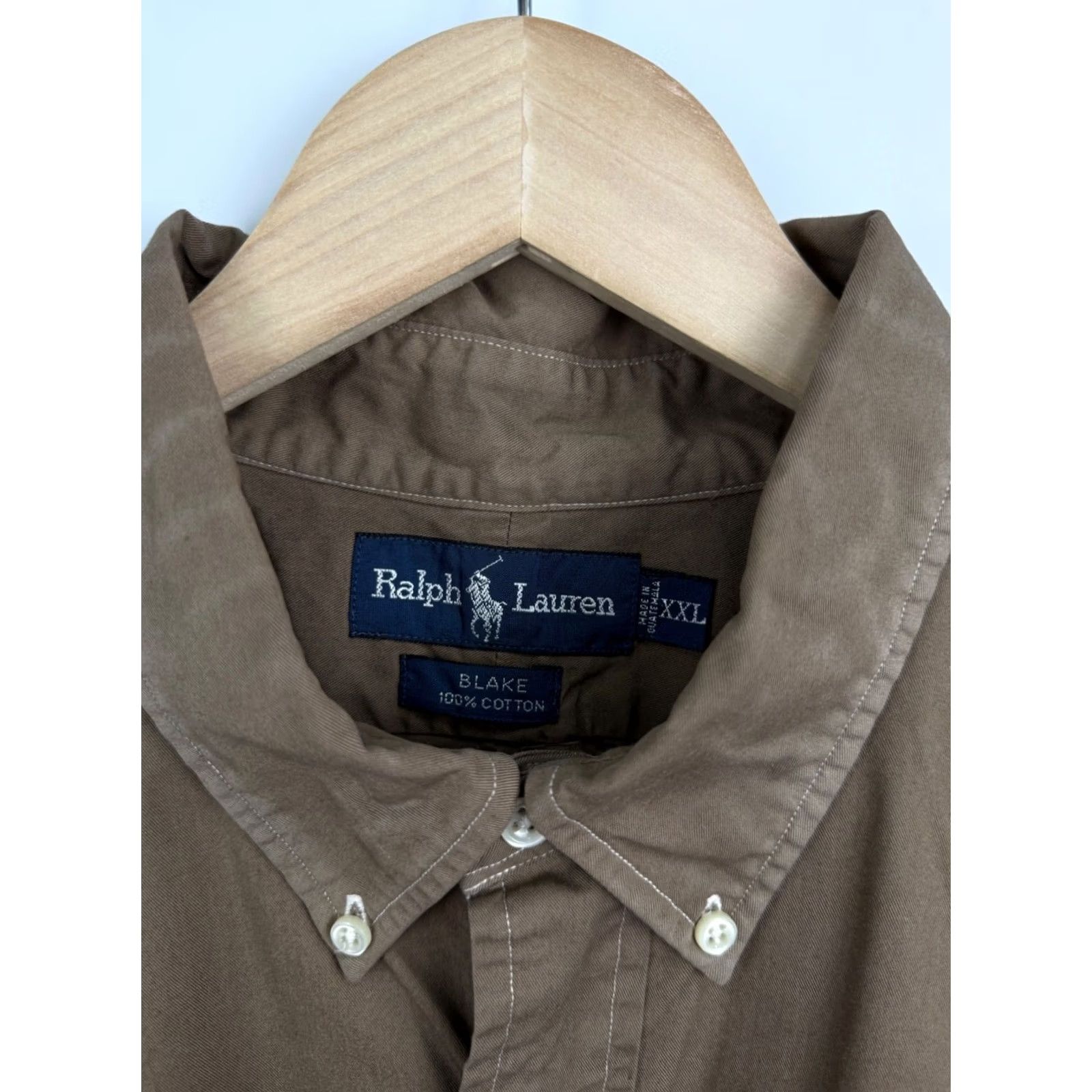Polo Ralph Lauren VINTAGE Ralph Lauren Polo Shirt XXL Brown 1990s 90s Rugby Cotton Size US XXL / EU 58 / 5 - 6 Thumbnail