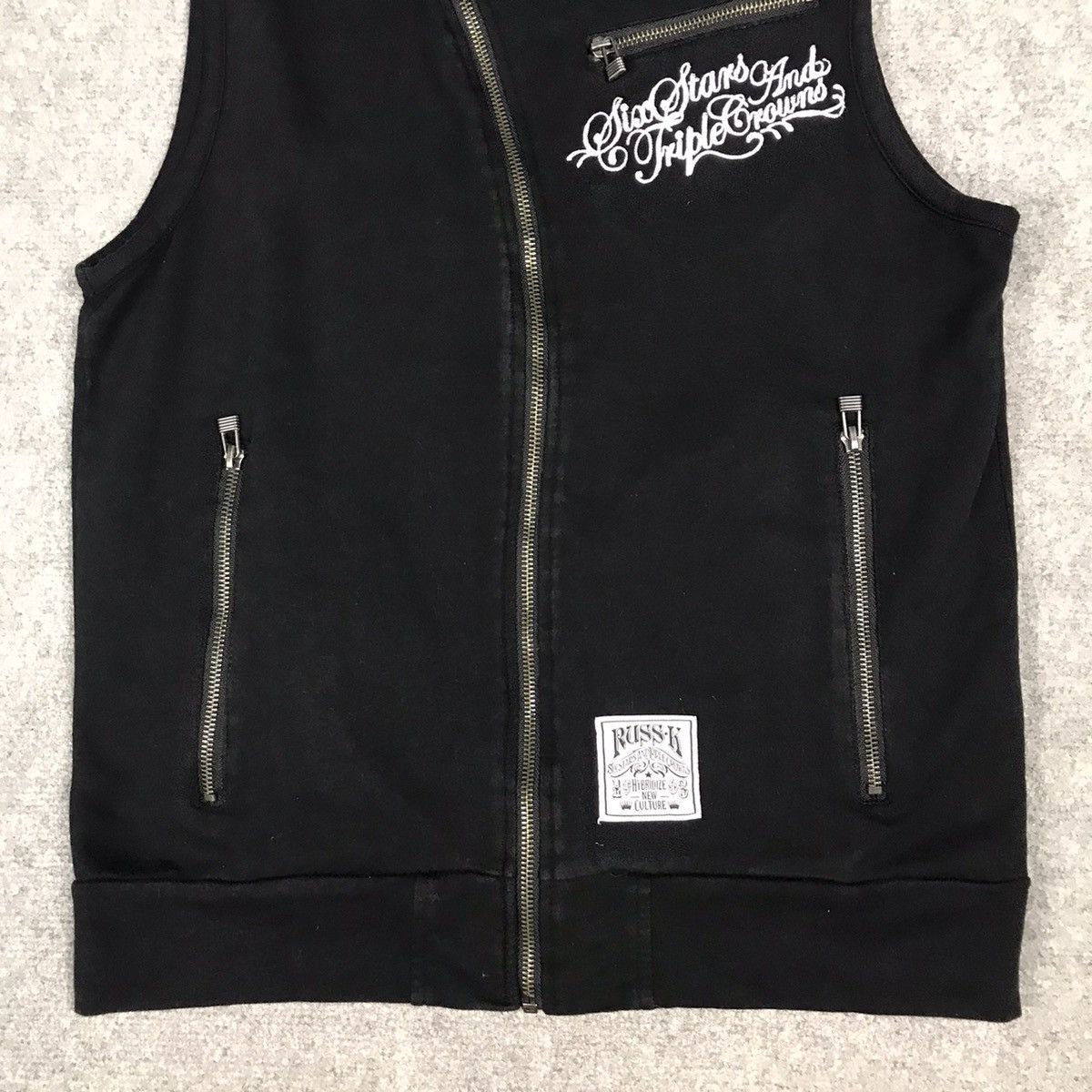 Japanese Brand RUSS.K BLACK VEST PUNK BLACK STYLE Size US S / EU 44-46 / 1 - 4 Thumbnail