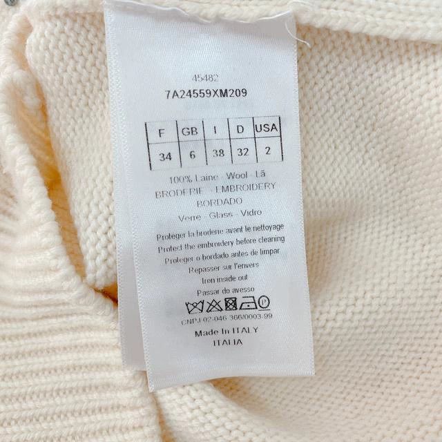 Dior Dior Beige rhinestone knitted sweater Size XXS / US 00 / IT 34 - 7 Thumbnail