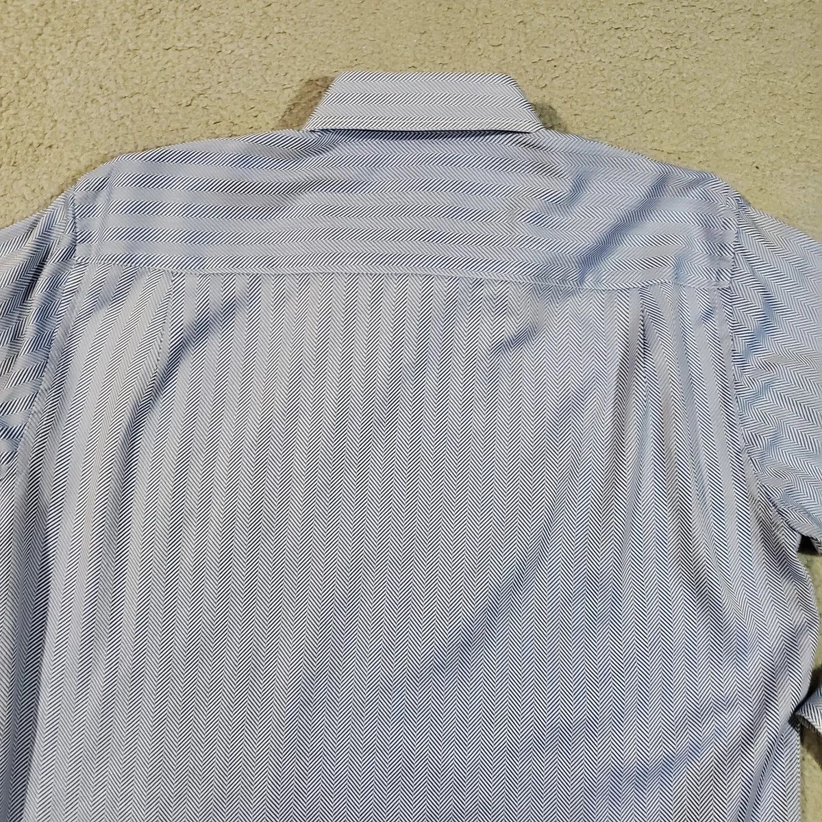 Paul Smith Paul Smith Mens Large Blue White Herringbone LS Dress Shirt Size US L / EU 52-54 / 3 - 8 Thumbnail