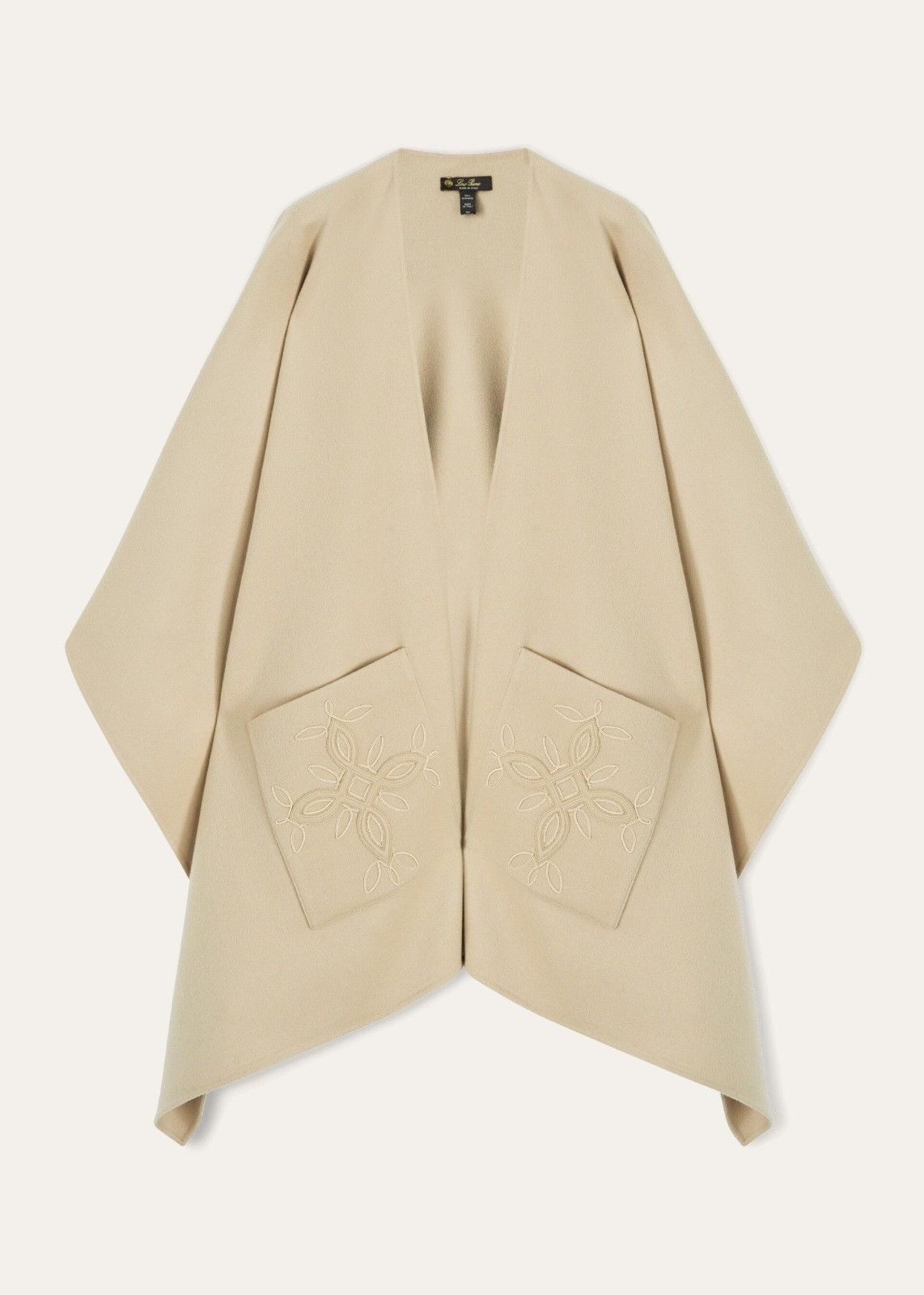 o1srvl11e0824 Size: OS / Teodora Emroidered Cape in Beige