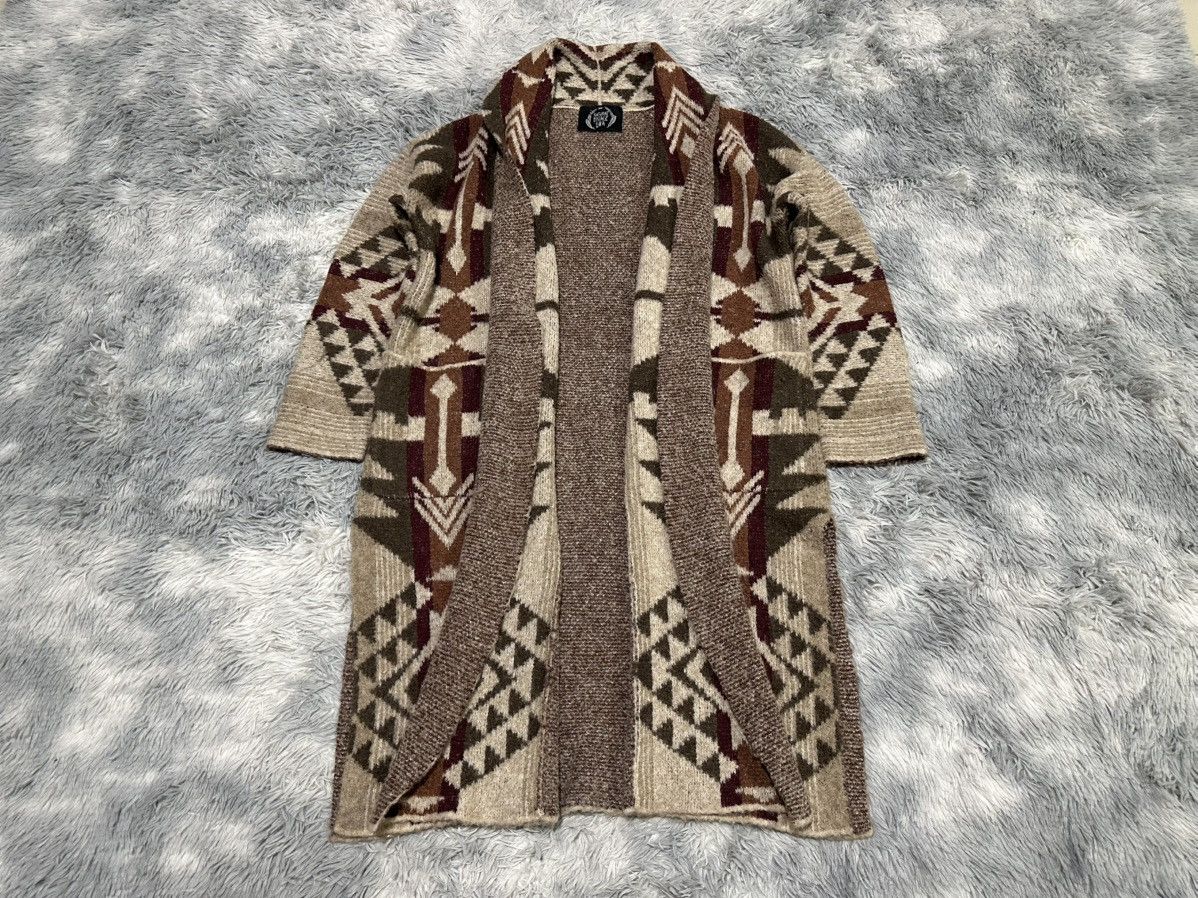 GOA 🔥Y2K Archived Goa Aztec Long Cardigan Shawl Collar Size US XL / EU 56 / 4 - 6 Thumbnail