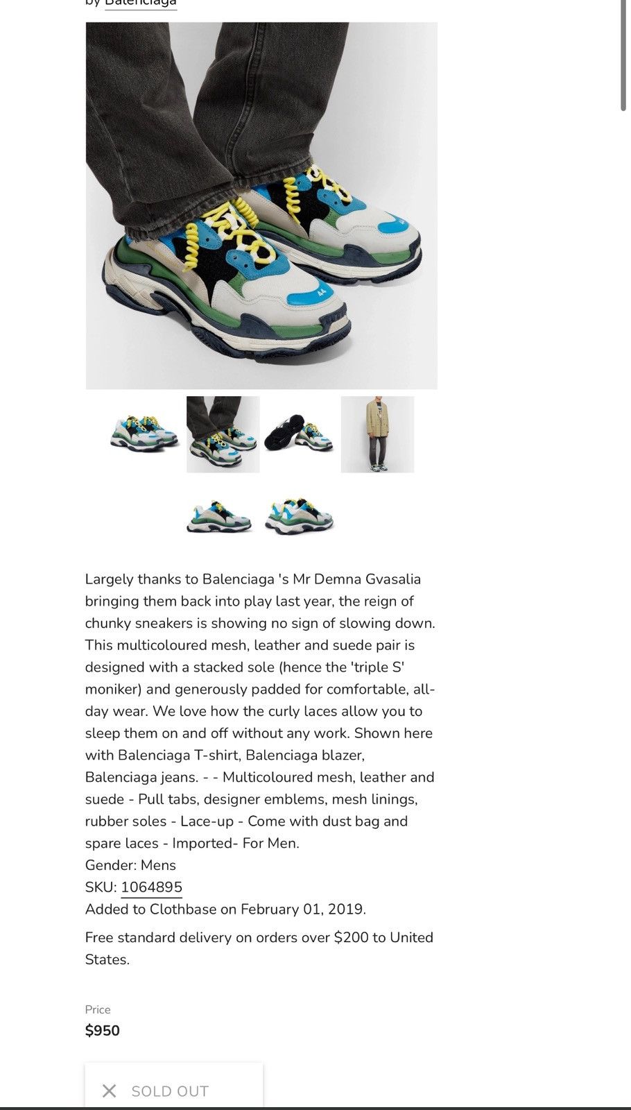 Balenciaga BALENCIAGA SS19 OG TRIPLE S ORIGINAL TRAINERS SNEAKERS Size US 9 / EU 42 - 10 Thumbnail