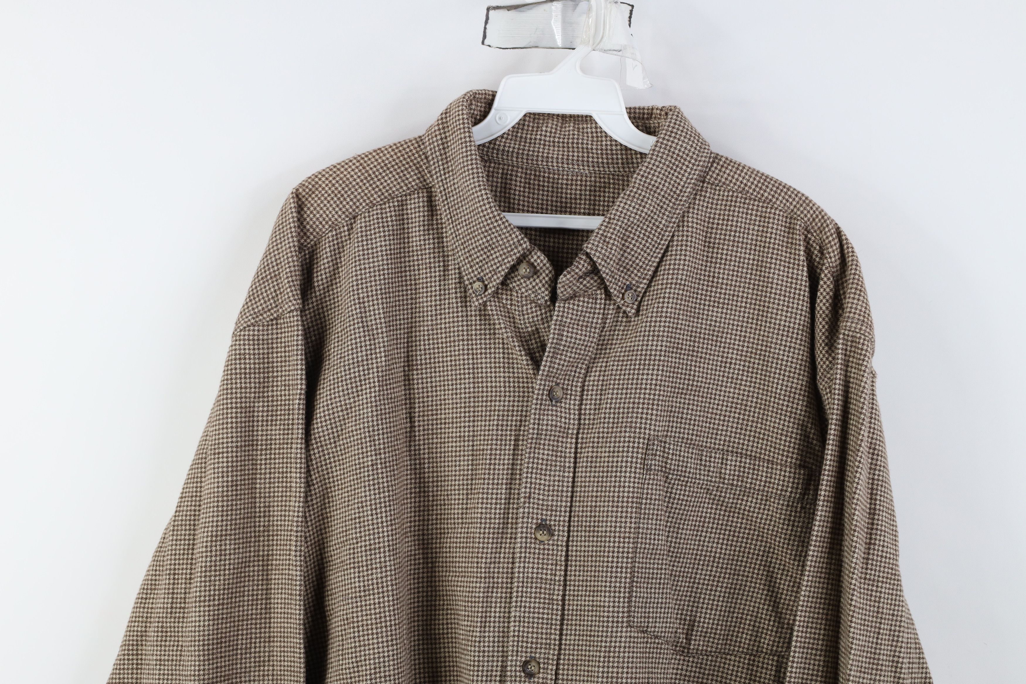 Vintage Vintage 90s Streetwear Houndstooth Collared Button Shirt Size US XL / EU 56 / 4 - 2 Thumbnail