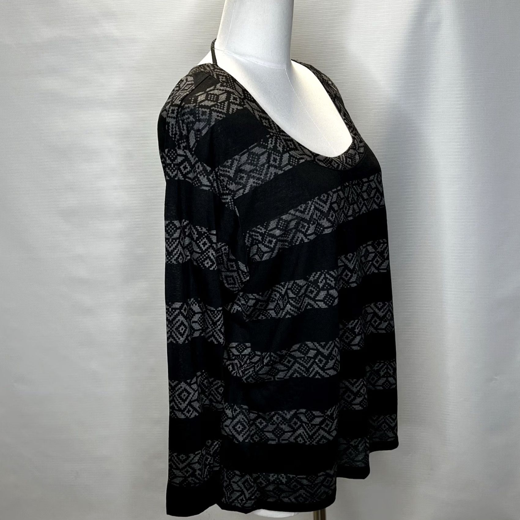 Vintage VINTAGE wet seal Blouse Shirt Womens L Black Round Neck Long Sleeve Geometric Whimsigoth Y2K Size L / US 10 / IT 46 - 3 Thumbnail