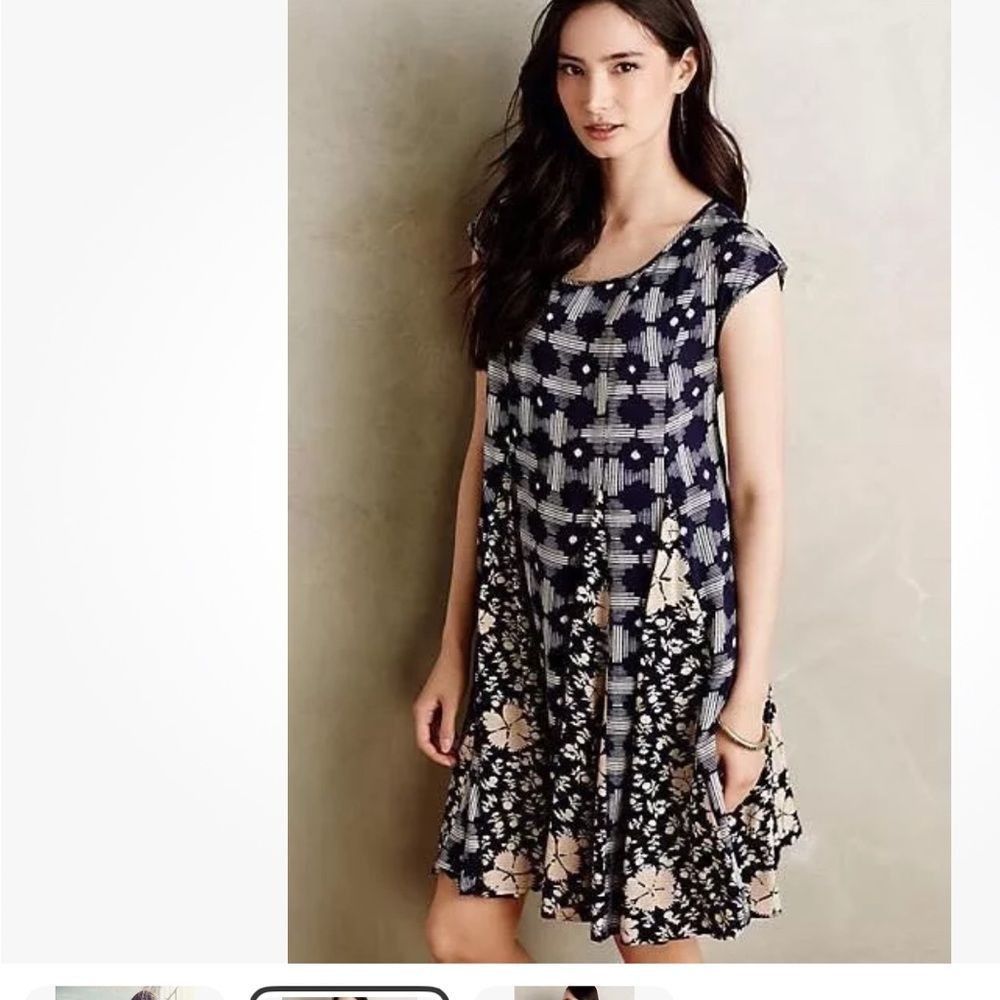 Maeve Blue and White Cap Sleeve Sundress