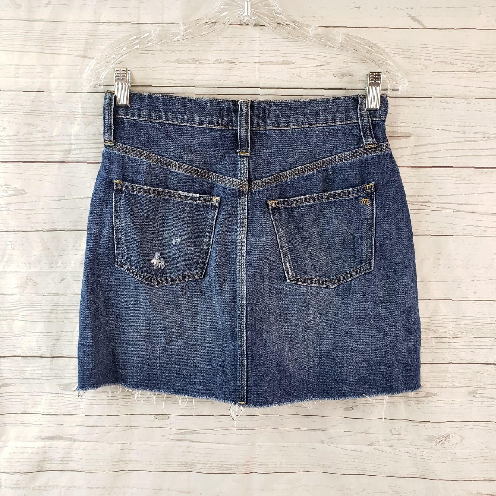 Madewell Madewell Womens Denim Mini Skirt Sz 26 Blue Rigid Straight Short Vintage: No Size 26" / US 2 / IT 38 - 2 Thumbnail