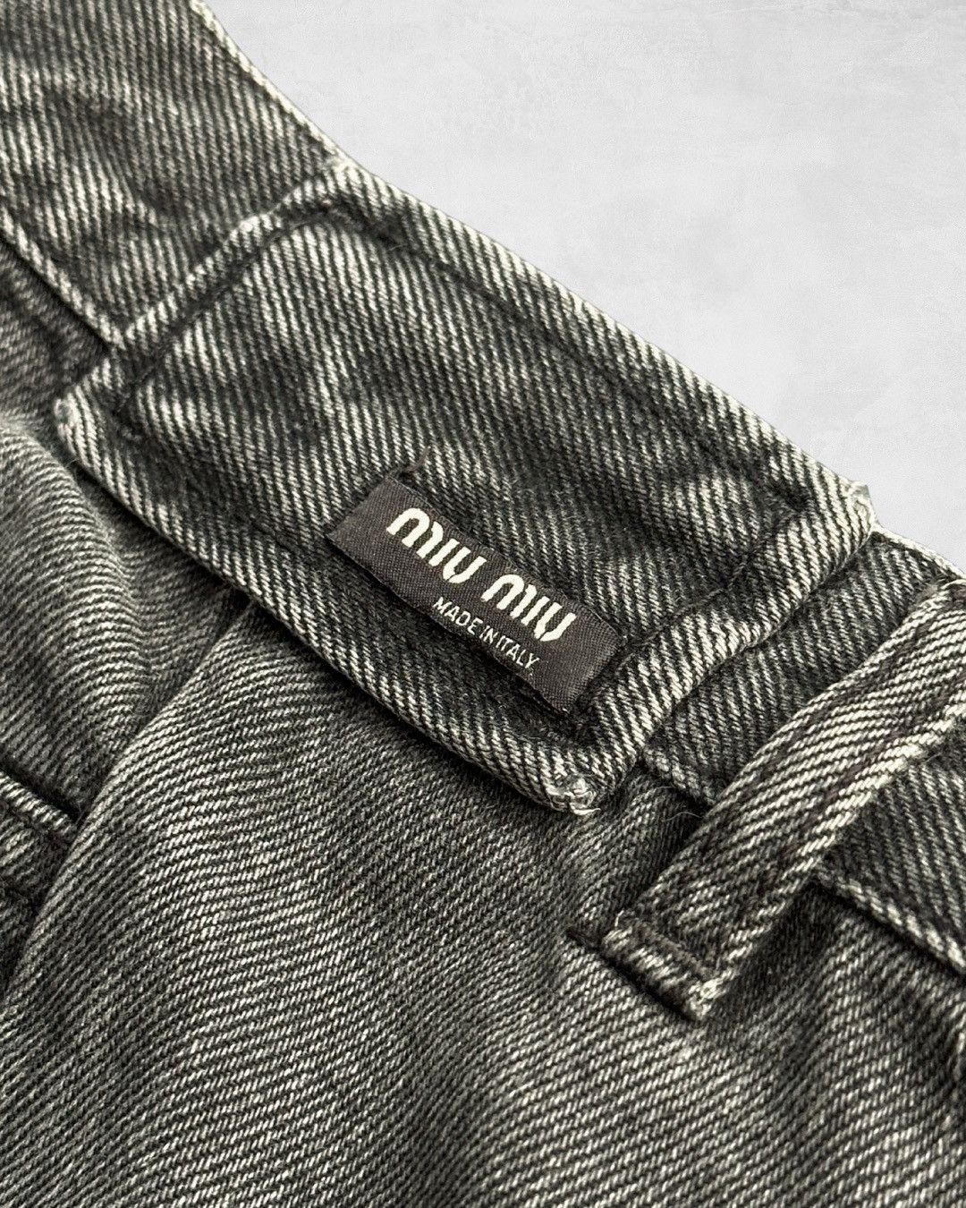 Miu Miu × Prada 1990s Deconstructed Dark Wash Denim Pants Size US 31 - 10 Thumbnail