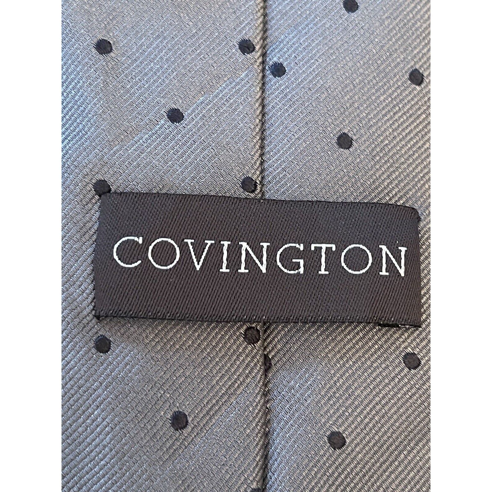 Covington Covington Gray Black Repp 100% Silk Made In China Size ONE SIZE - 8 Thumbnail