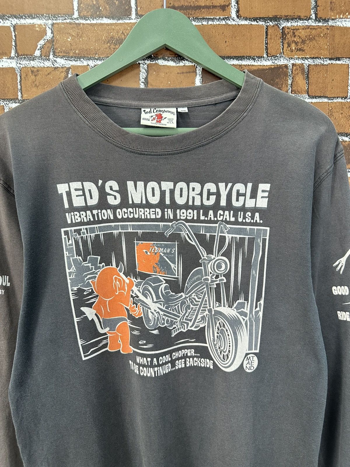 Tedman Vintage Ted Company Devils Motorcycle Sunfaded Shirt A907 Size US M / EU 48-50 / 2 - 4 Thumbnail