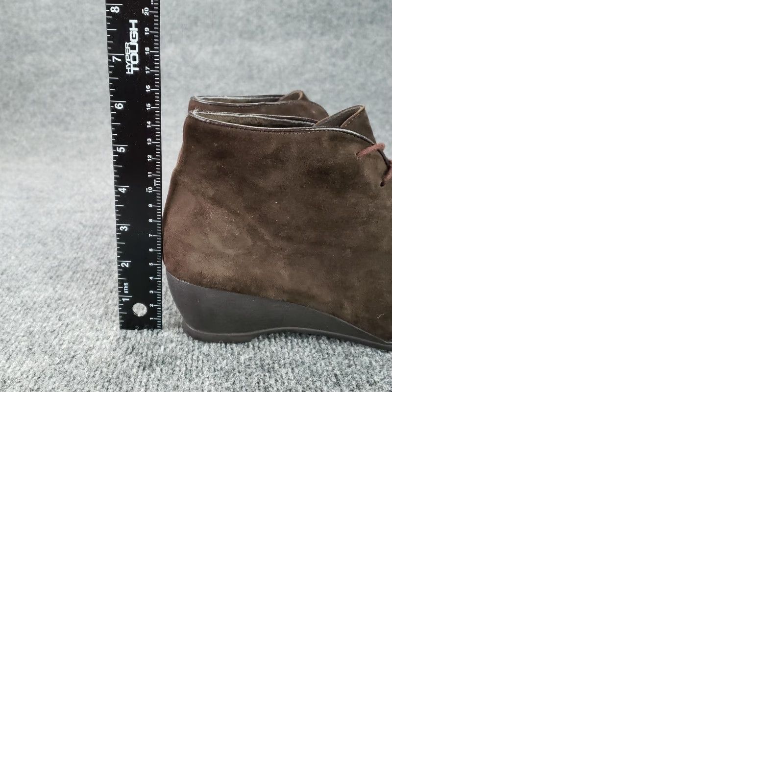 Vintage Munro American Boots Women US Womens 9 Brown Suede Ankle Wedge Booties Lace Up Size US 9 / IT 39 - 10 Thumbnail