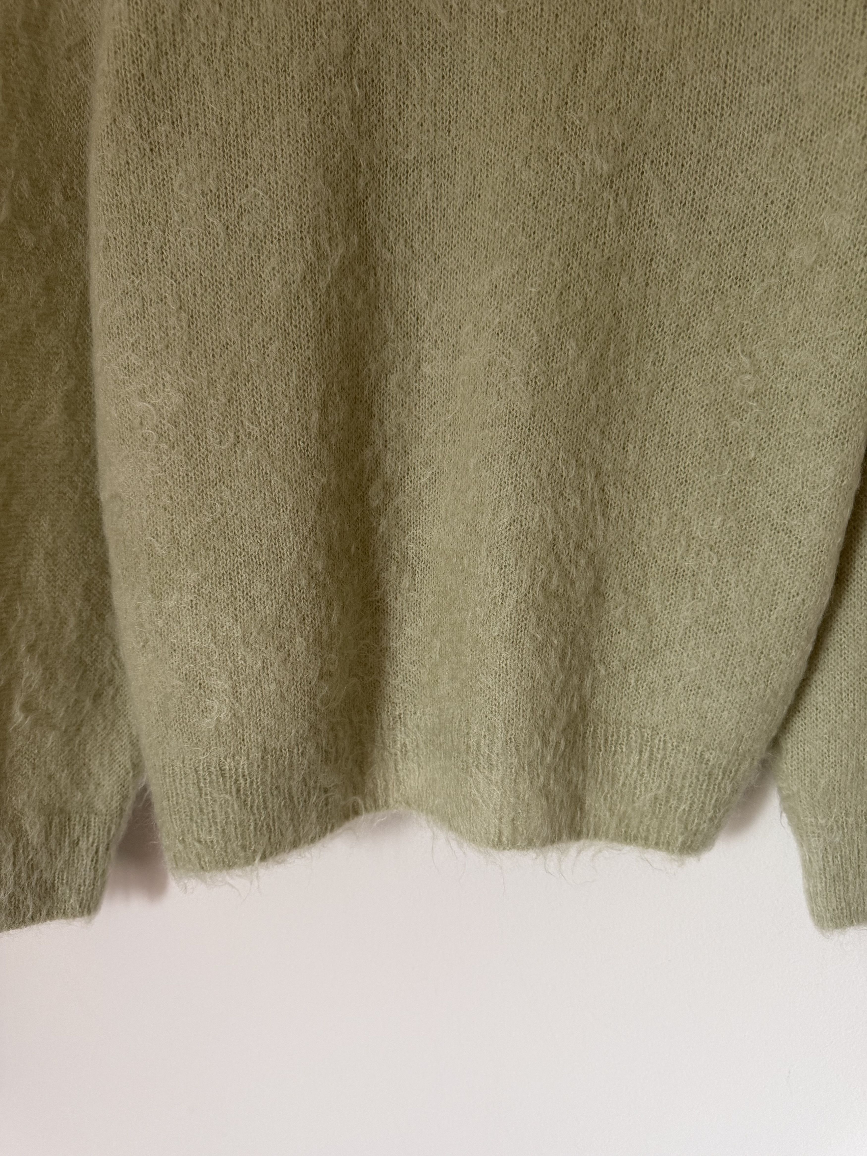 Auralee Auralee Brushed Super Kid Mohair Knit Polo in Khaki Green Size US L / EU 52-54 / 3 - 7 Thumbnail