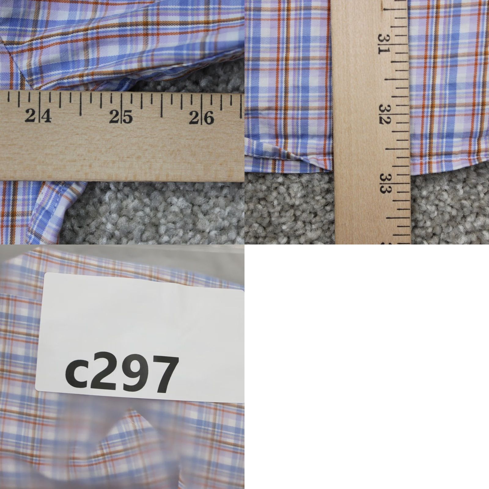 Peter Millar Peter Millar Mens Large Blue/Orange Checkered 100% Cotton Long Sleeve Button-Down Shirt Size US L / EU 52-54 / 3 - 9 Thumbnail