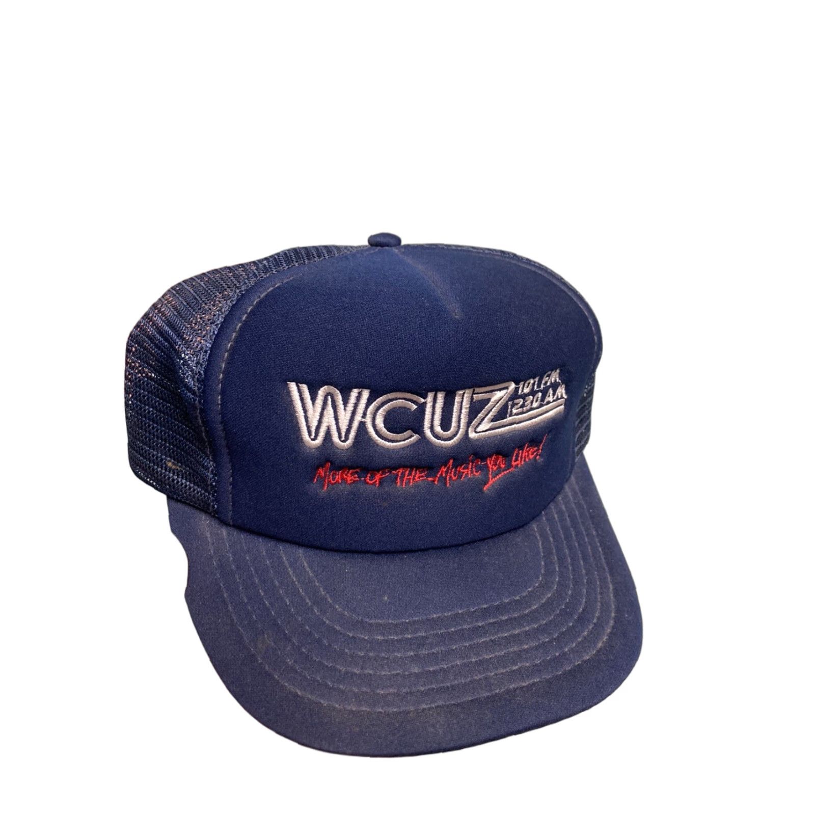 Vintage VINTAGE WCUZ radio station Trucker Hat Men Adjustable Blue NOS Grand Rapids country Michigan music Mens Size ONE SIZE - 1 Thumbnail