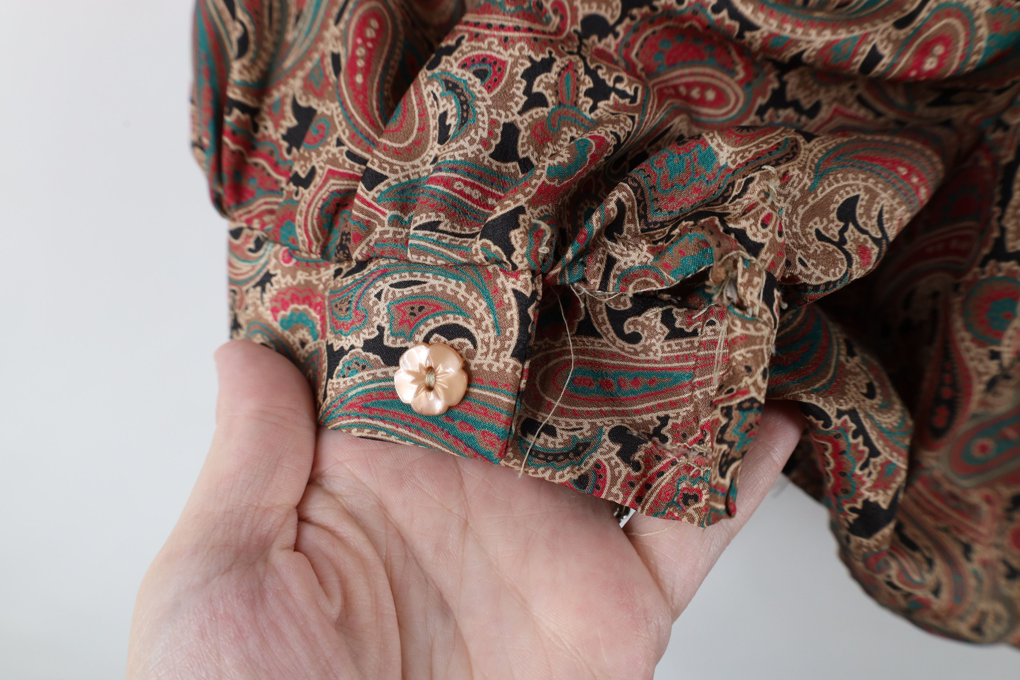 Vintage Vintage 90s Streetwear Paisley Button Shirt Puff Sleeve Size L / US 10 / IT 46 - 6 Thumbnail
