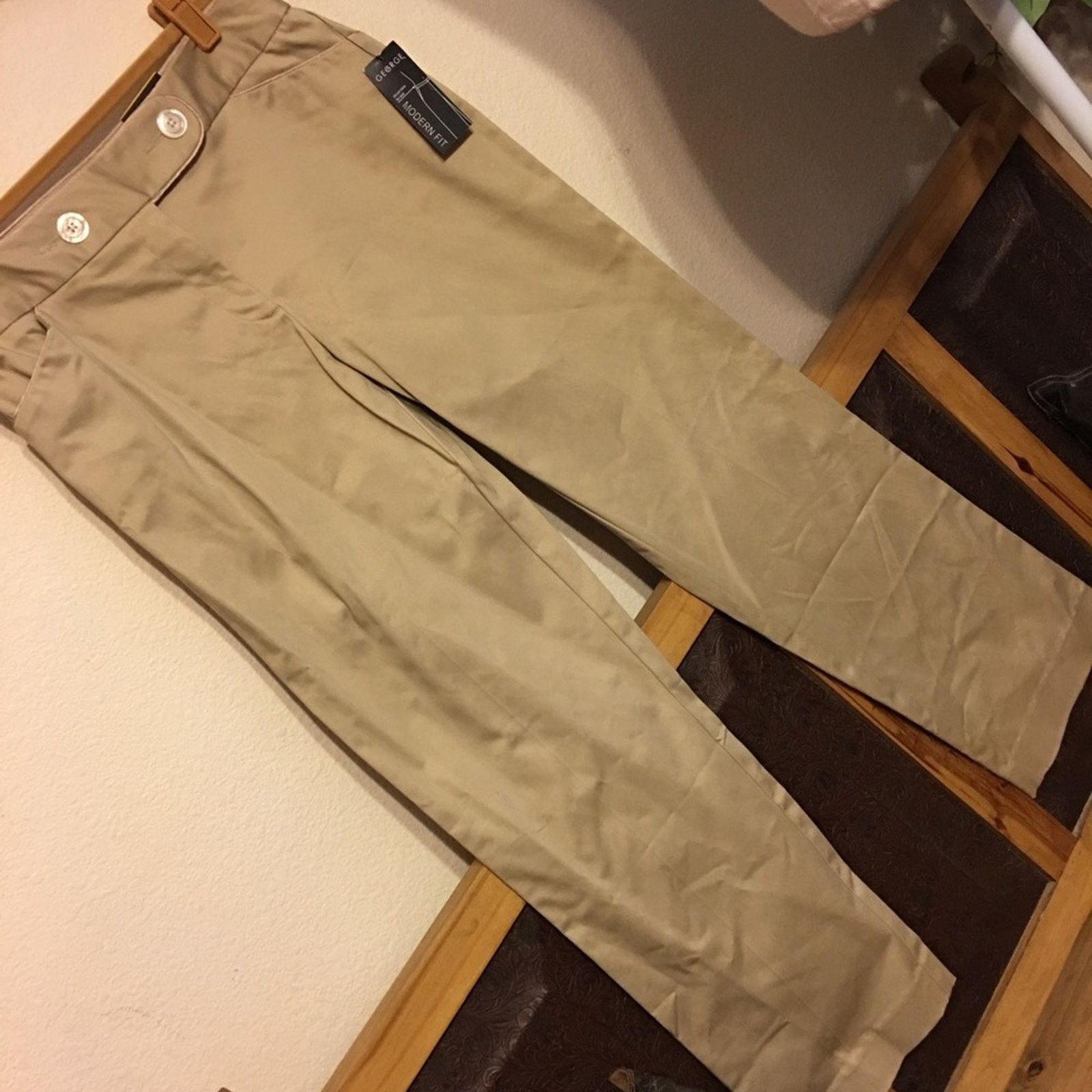 George George stretch pant latte color NWT 12P Size 34" / US 12 / IT 48 - 2 Thumbnail