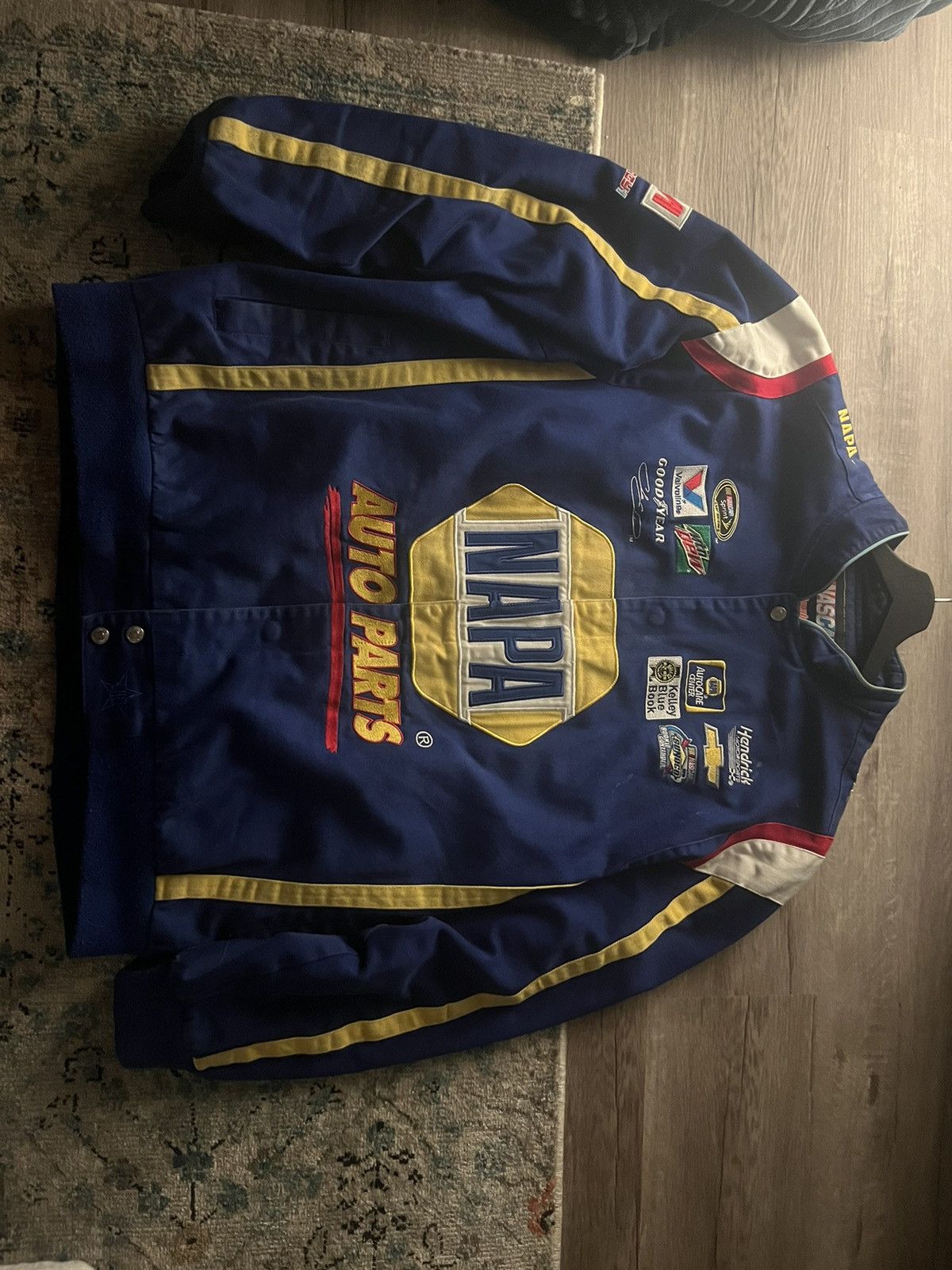 image of Harley Davidson x Nascar Blue Vintage Racing Jacket, Men's (Size 2XL)