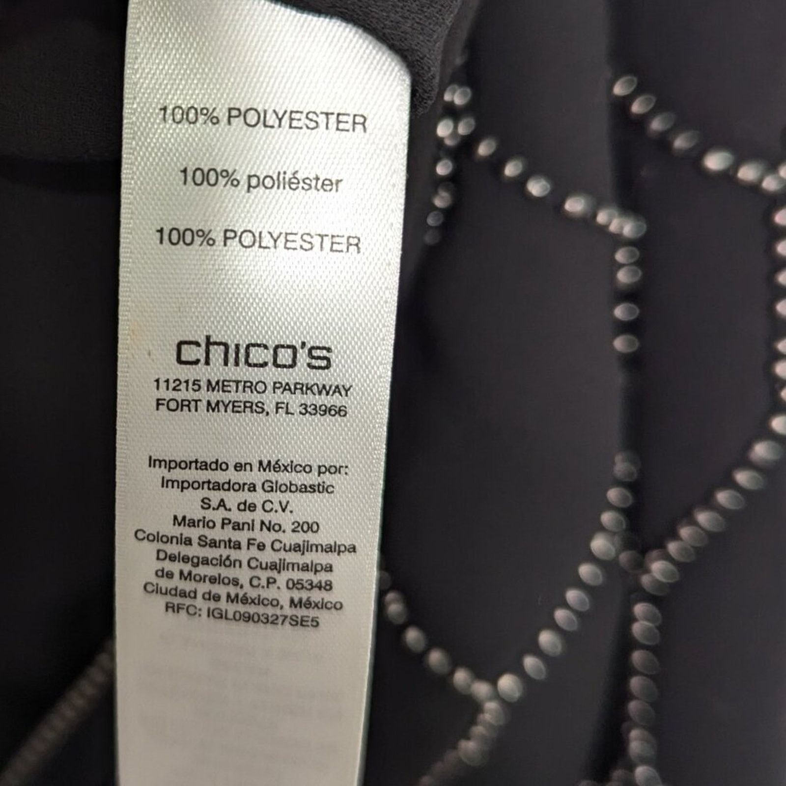 Chicos Chico's Black Long Sleeve Beaded Bomber Jacket Full Zip NWT Size L / US 10 / IT 46 - 7 Thumbnail