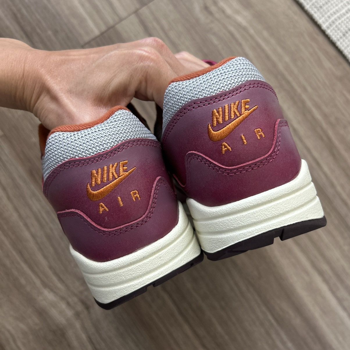 Nike × Patta 2021 Nike Air Max 1 Patta ‘Rush Maroon’ sz 8M Size US 8 / EU 41 - 4 Thumbnail