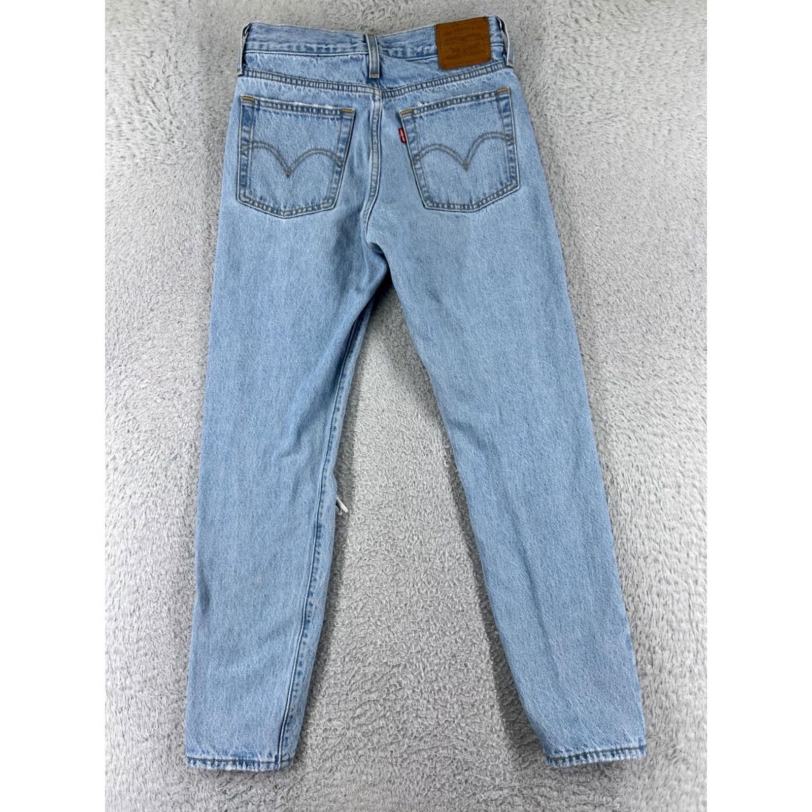 Levi's Levi's Wedgie Jeans Premium Denim Blue Distressed Mid Rise 5-Pocket 26in Inseam Womens Jeans Size 25 Regular Stretch Vintage No Size 42" / US 20 - 2 Thumbnail