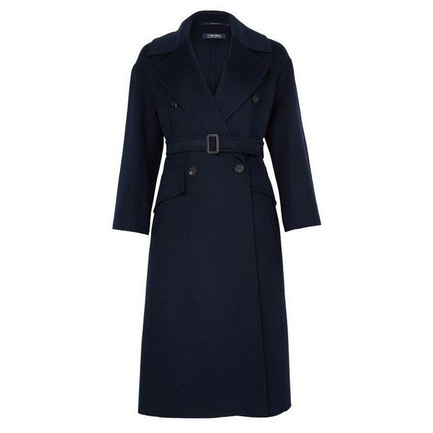 Max Mara MAX MARA Alice Belted Blue Wool Long Coat New & Authentic (W Size XXS / US 00 / IT 34 - 1 Thumbnail