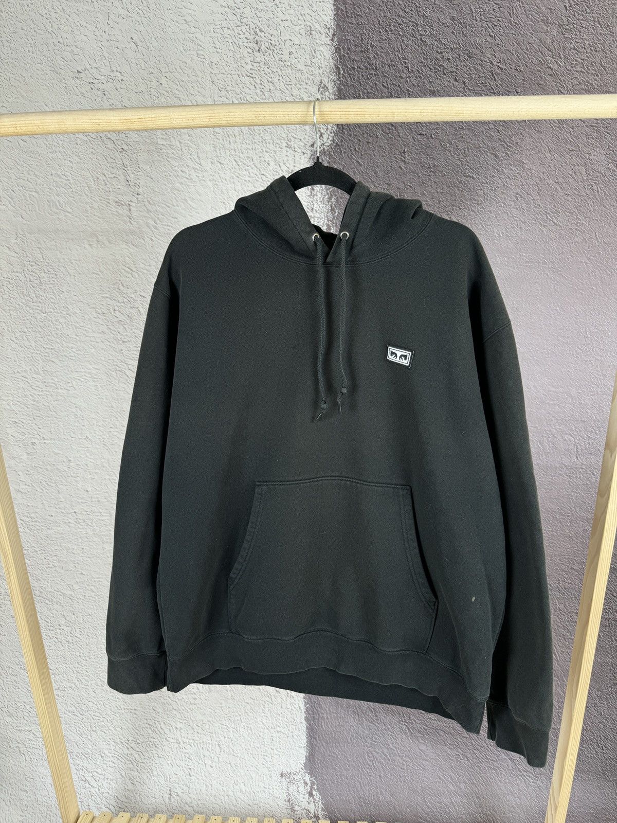 Obey Obey vintage black oversized small logo distressed hoodie Size US L / EU 52-54 / 3 - 1 Thumbnail