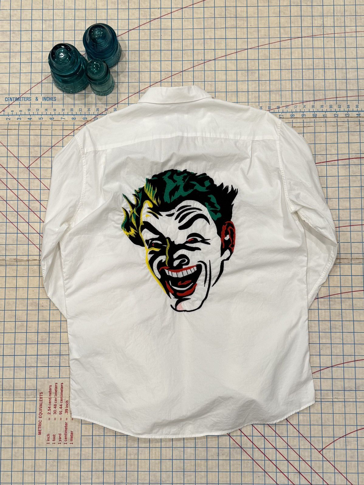 Iceberg Batman The Joker Embroidered Button Up Shirt XL Whit