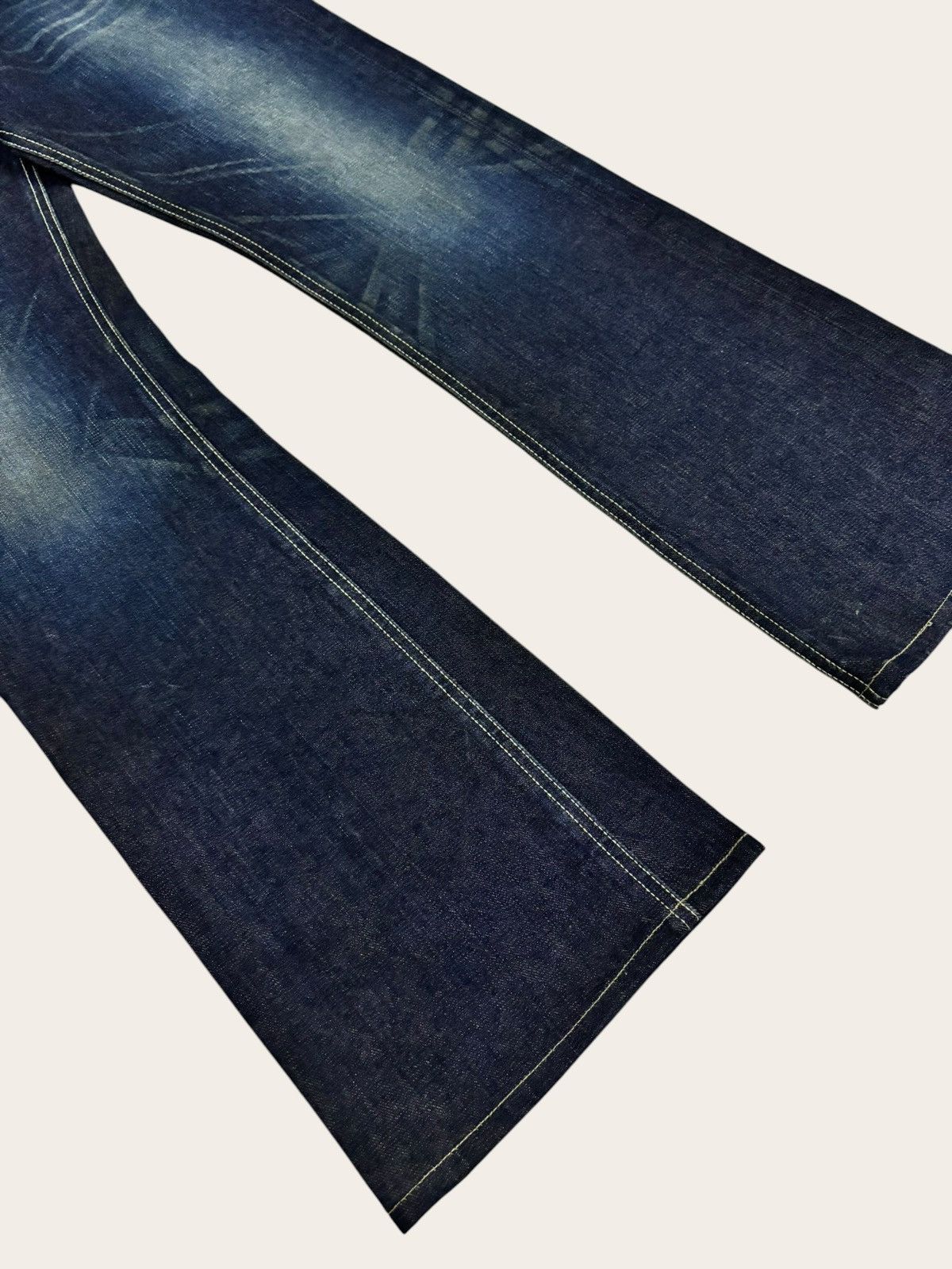 Tornado Mart Rare Lee Sanforized Gold Tag Faded Flared Jeans Size US 33 - 3 Thumbnail