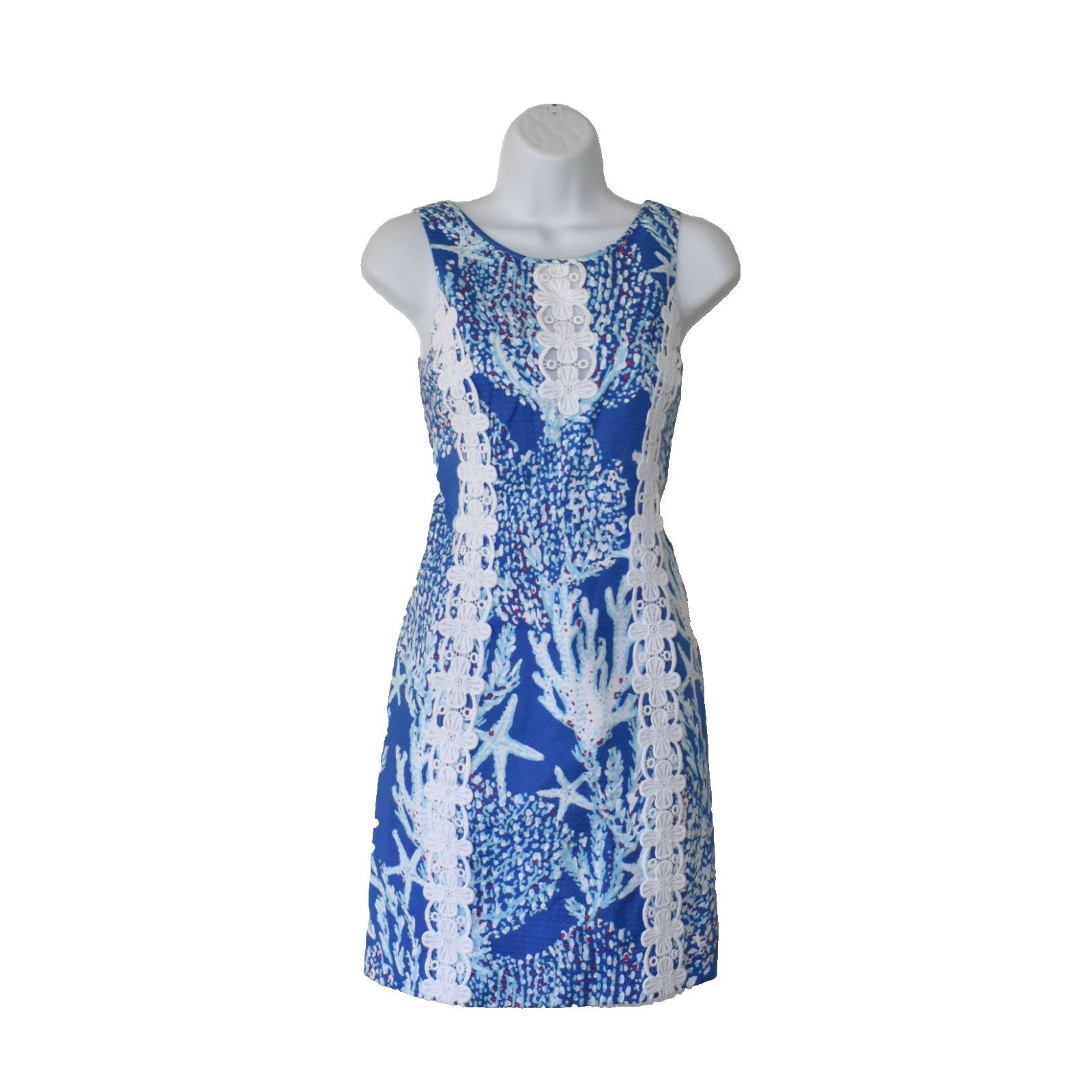 Lilly Pulitzer NEW LILLY PULITZER Cotton Good Reef Lace Trim Dress Sz 2 Size XS / US 0-2 / IT 36-38 - 2 Thumbnail