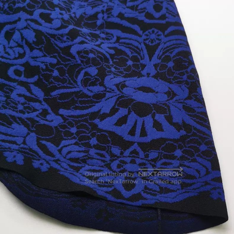 Valentino Valentino Black blue jacquard long-sleeved dress Size M / US 6-8 / IT 42-44 - 6 Thumbnail