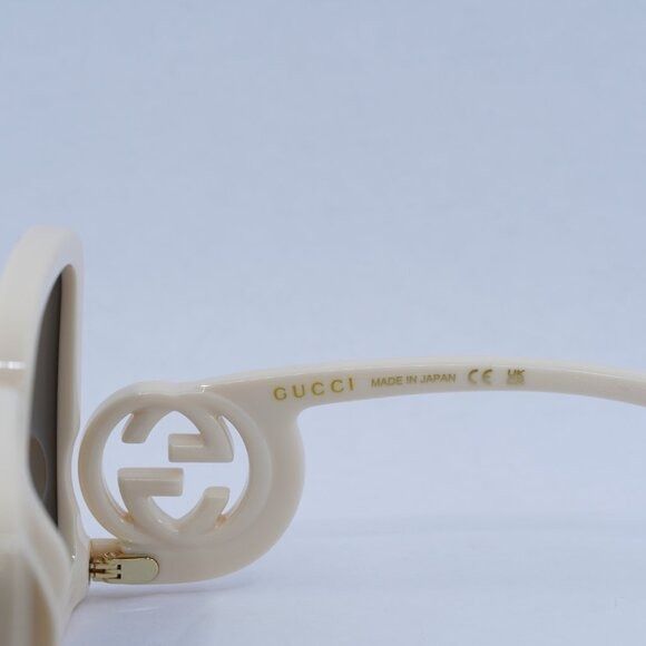 Gucci 🕶️ New Gucci GG1326S 009 Sunglasses - Ivory Frame Size ONE SIZE - 6 Thumbnail