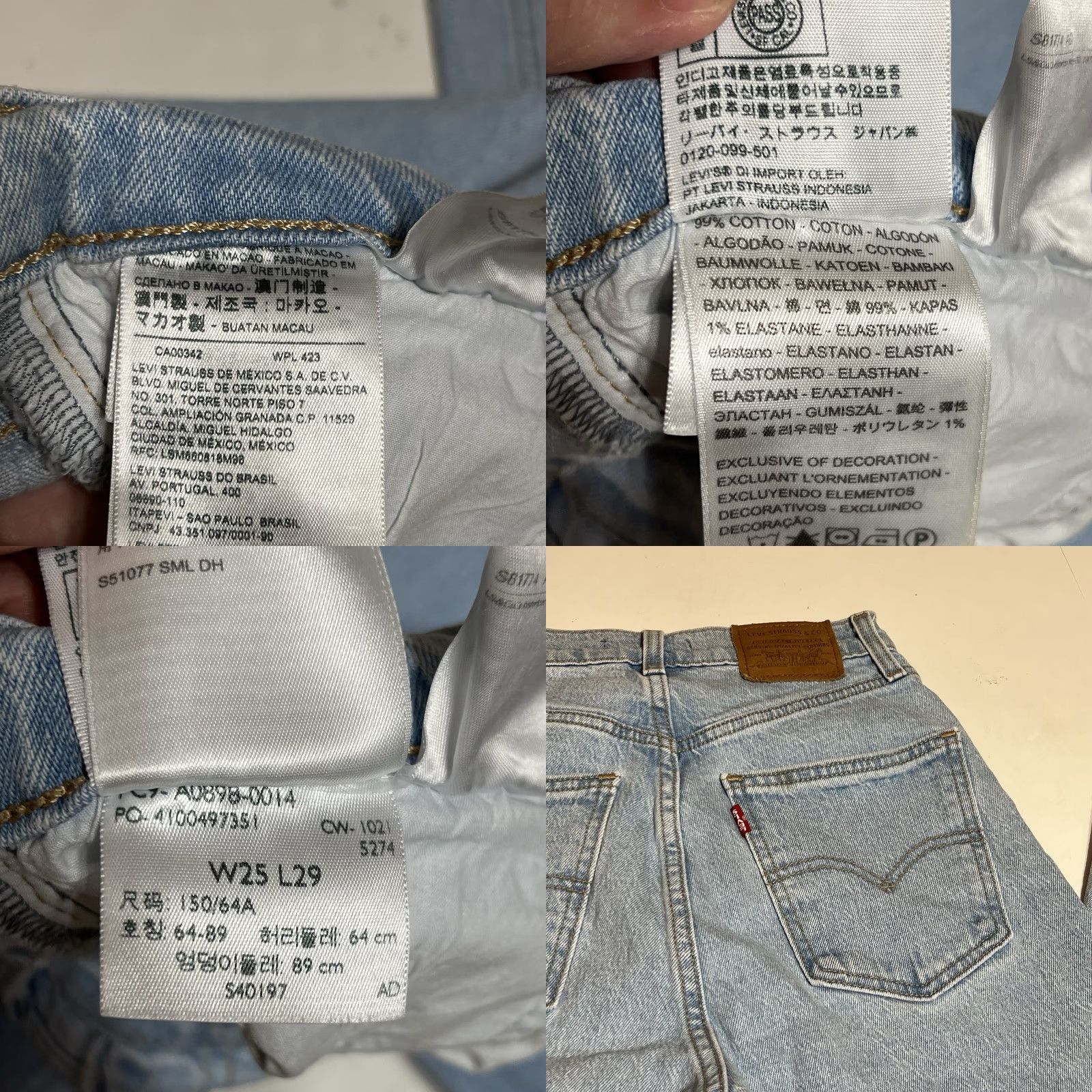 Levi's Levi's Jeans Women 70's High Slim Straight 25x29 Light Wash Premium Distress Size 42" / US 20 - 8 Thumbnail