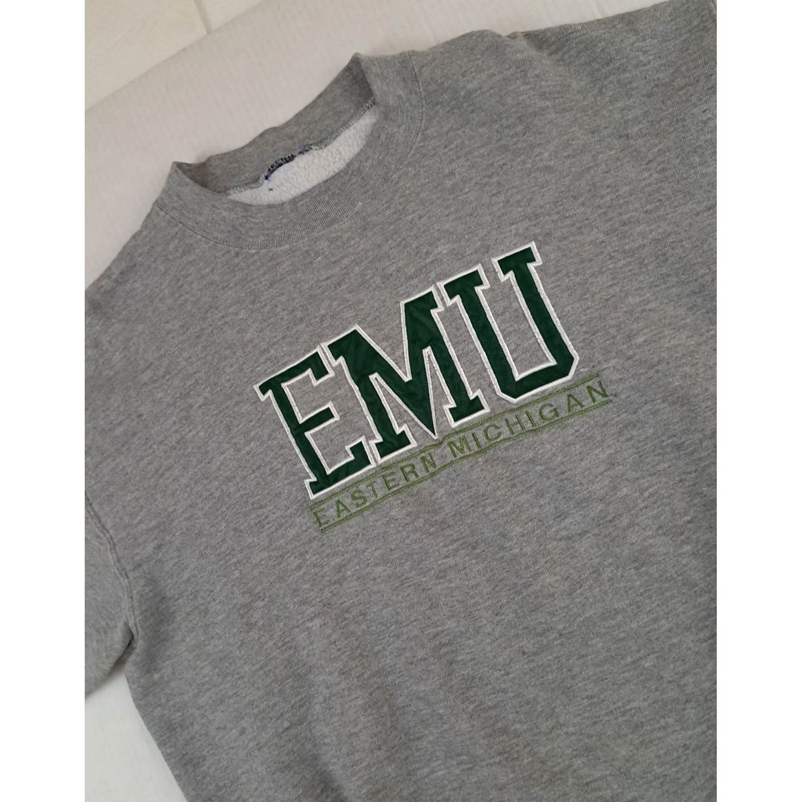 Jansport VINTAGE Eastern Michigan Eagles Embroidered Sweatshirt Large Jansport Grey Size US L / EU 52-54 / 3 - 2 Thumbnail
