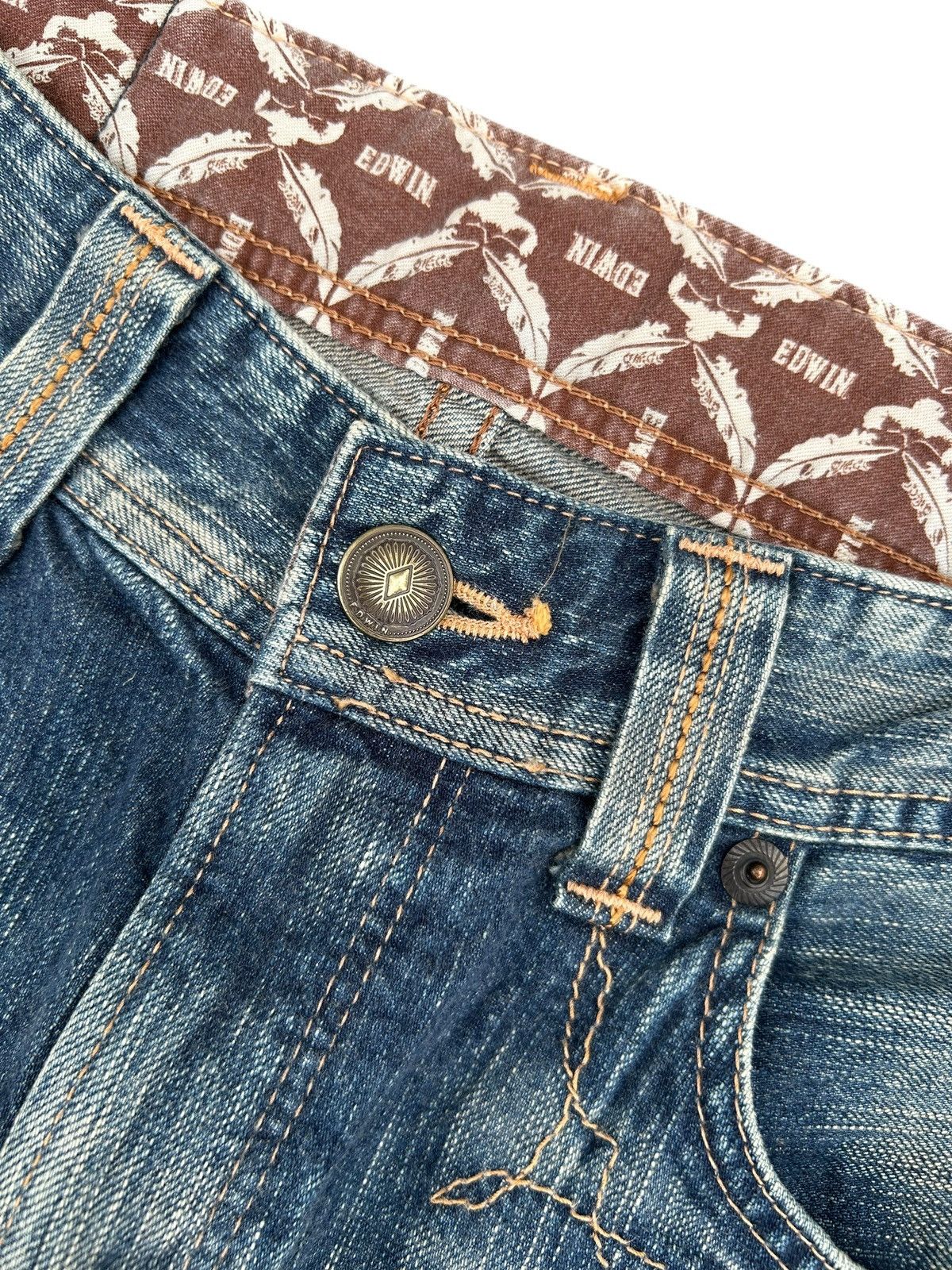 Kapital FLARE EDWIN XVS NAVAJO HIPPIES STYLE FADED & RUSTY DENIM Size US 33 - 4 Thumbnail