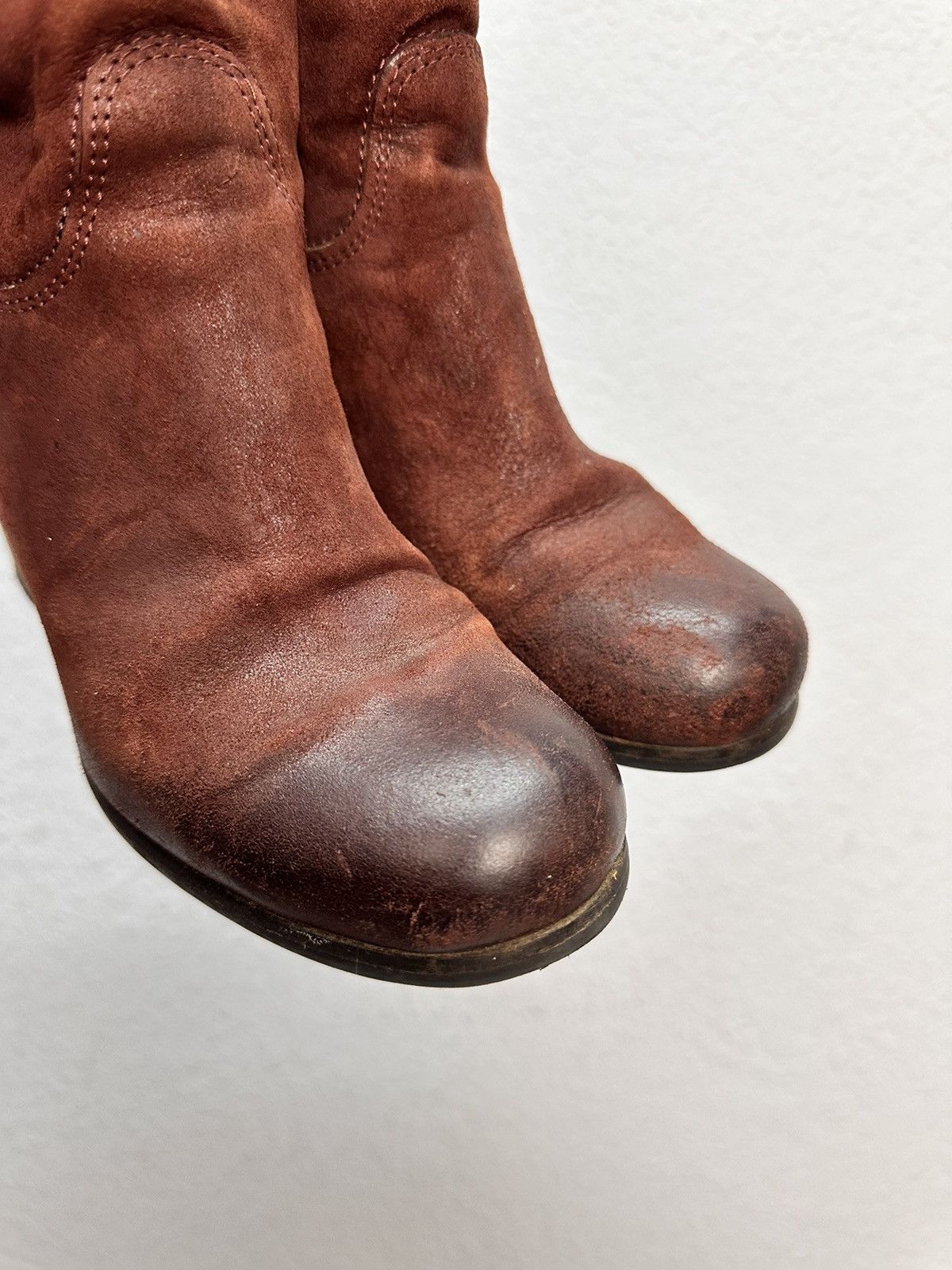 A.S.98 Lavorazione Artigiana Red Suede Leather Boots Women’s 37 Size US 7 / IT 37 - 13 Thumbnail