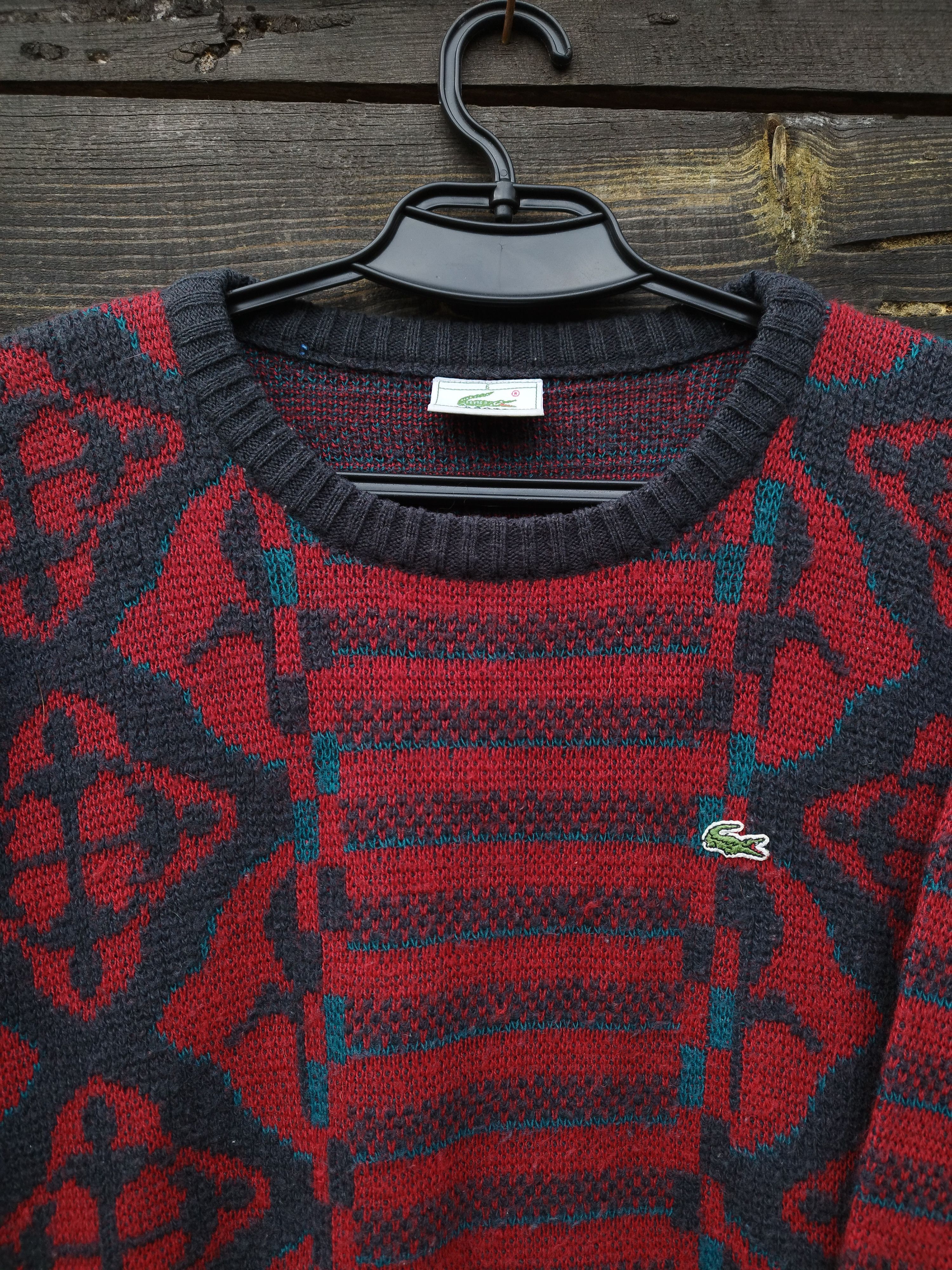 Lacoste Vintage Lacoste Wool Knit Sweater Geometric Pattern sz 6 Size US XL / EU 56 / 4 - 4 Thumbnail