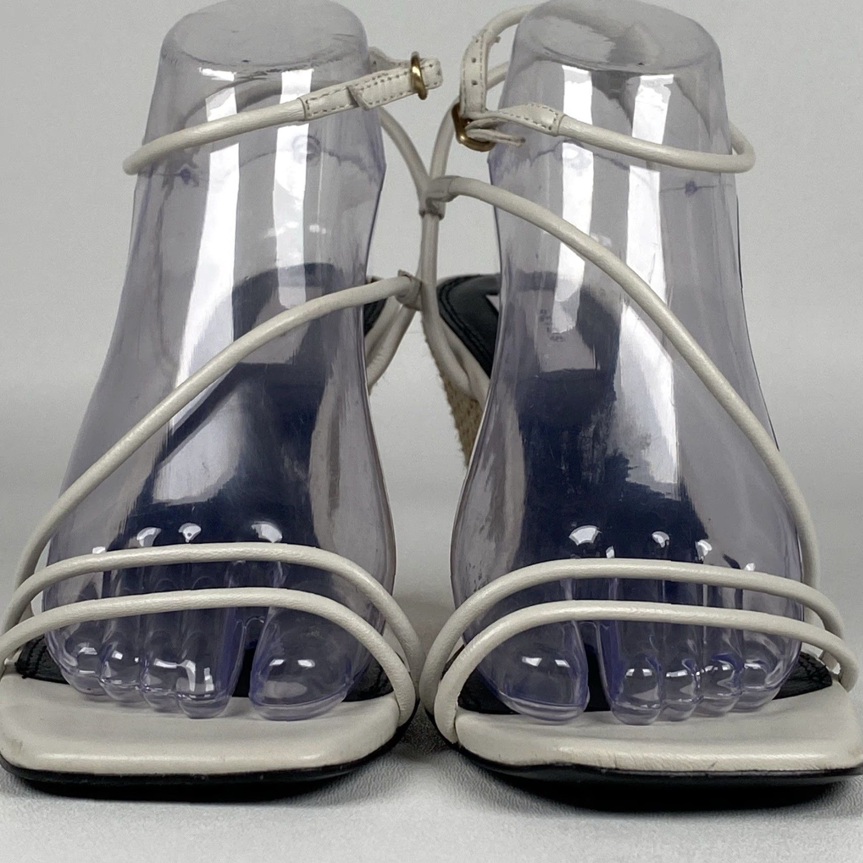 Reiss Reiss Daisey Leather Strappy Wedge Heels White Women 9.5 EU 40 Open Toe Buckle Shoes Size US 10 / IT 40 - 3 Thumbnail