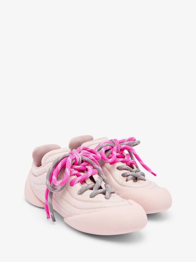 Alexander McQueen o1w1db10925 Crackled Leather Flexion Sneaker in Pink Size US 10 / IT 40 - 3 Thumbnail