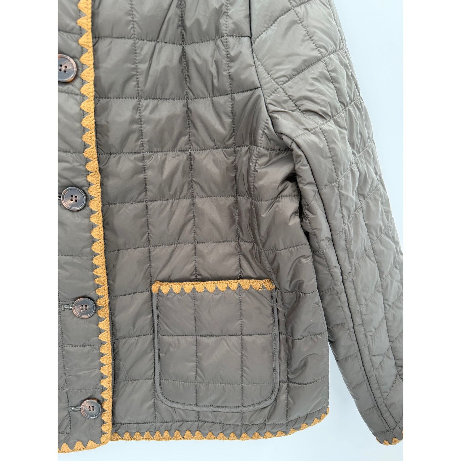 J.McLaughlin NWT J. McLaughlin Danilka Olive Green/Brown Quilted Jacket Size XL / US 12-14 / IT 48-50 - 4 Thumbnail