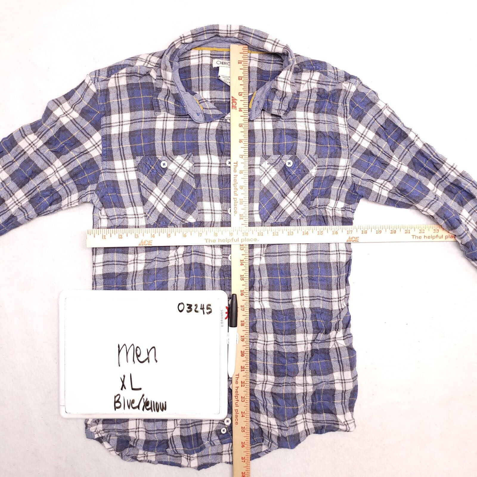 Cherokee Cherokee Tartan Flannel Button Shirt Mens Size XL Blue White Size US XL / EU 56 / 4 - 6 Thumbnail