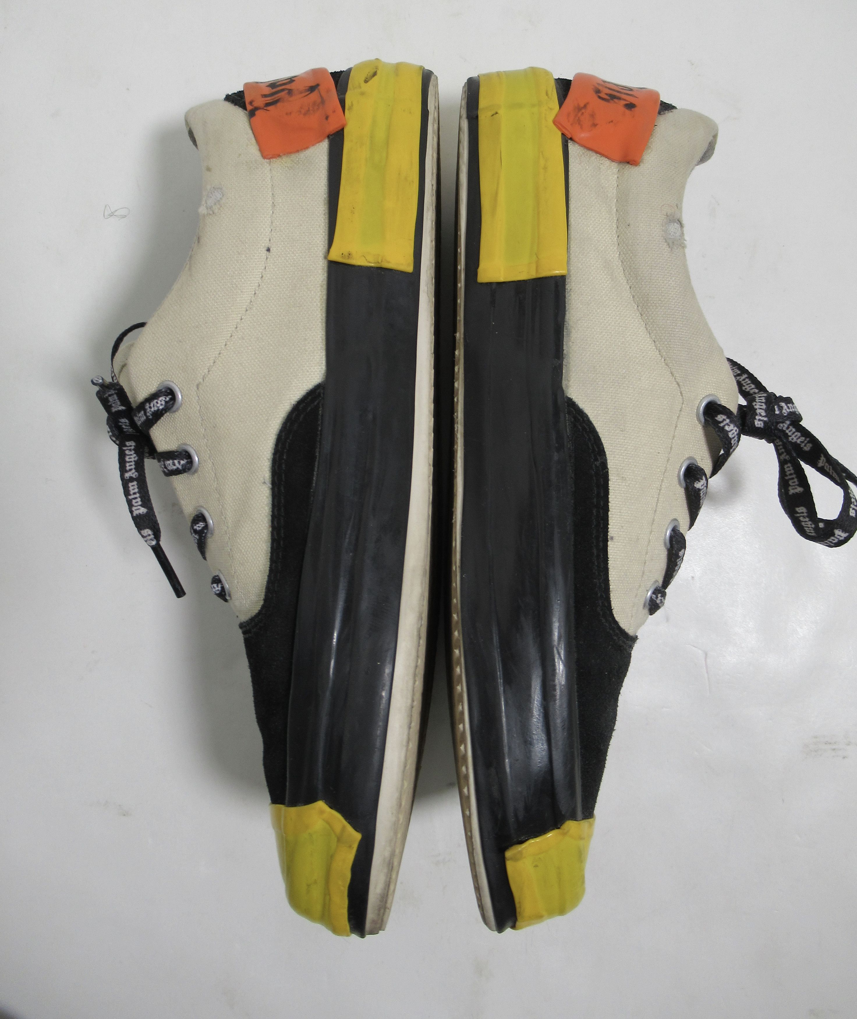 Palm Angels Palm Angels Men's Canvas Flame Sneakers Beige Black Orange Size US 8 / EU 41 - 7 Thumbnail