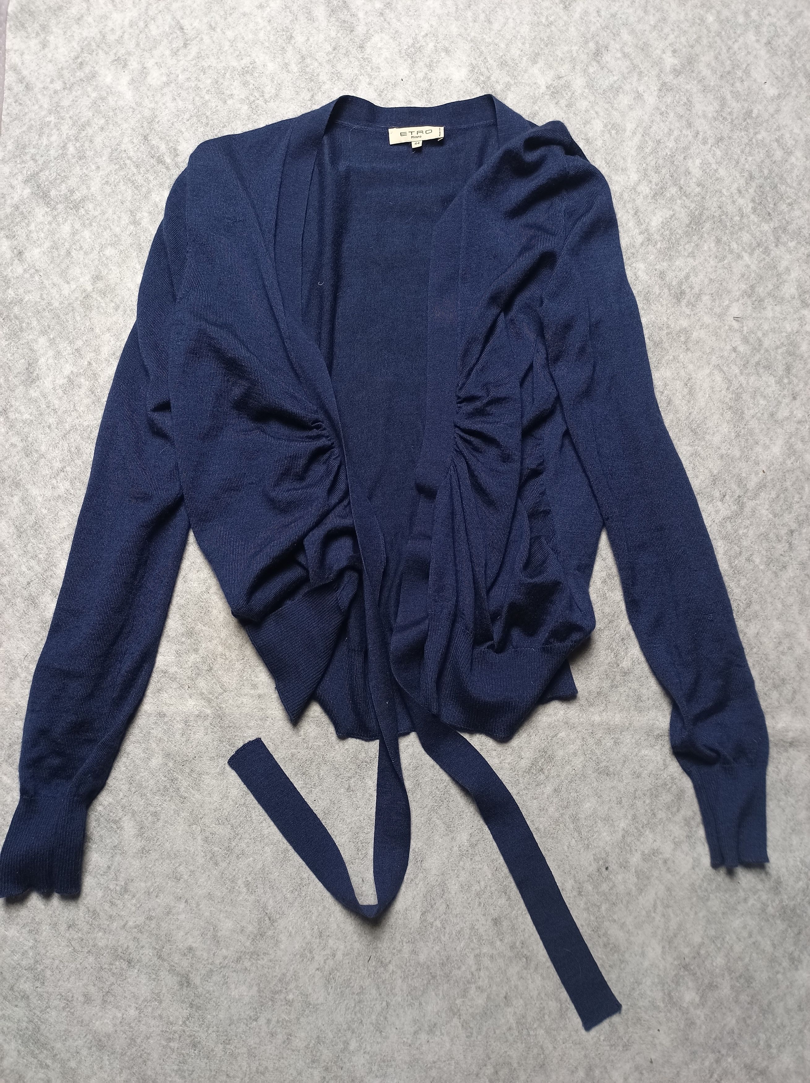 Etro ETRO Cashmere Silk Wrap Cardigan Blue IT 44 Size M / US 6-8 / IT 42-44 - 6 Thumbnail