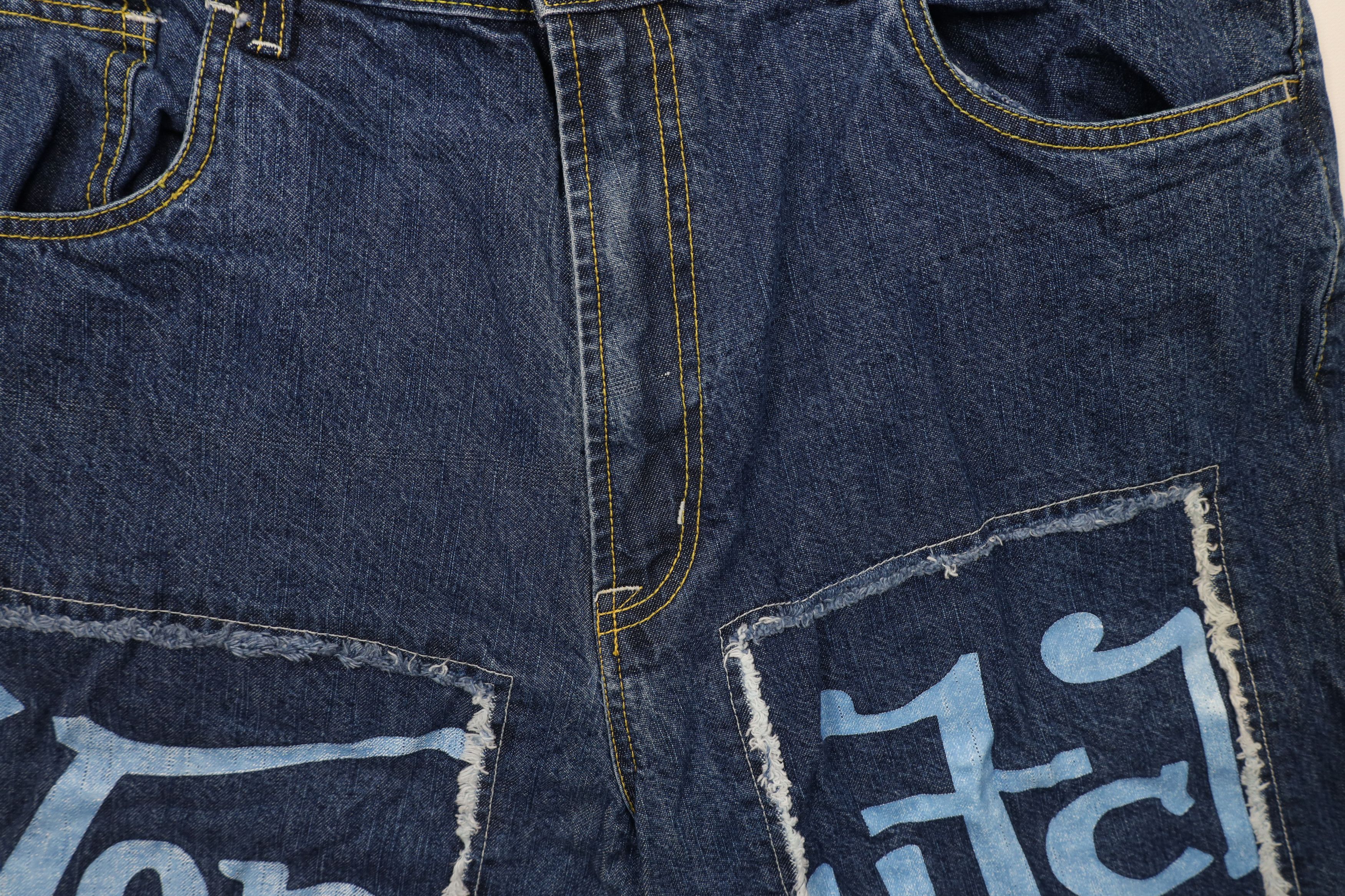 Vintage × Von Dutch Vintage 90s Y2K Von Dutch Spell Baggy Fit Denim Jean Shorts Size US 38 / EU 54 - 7 Thumbnail