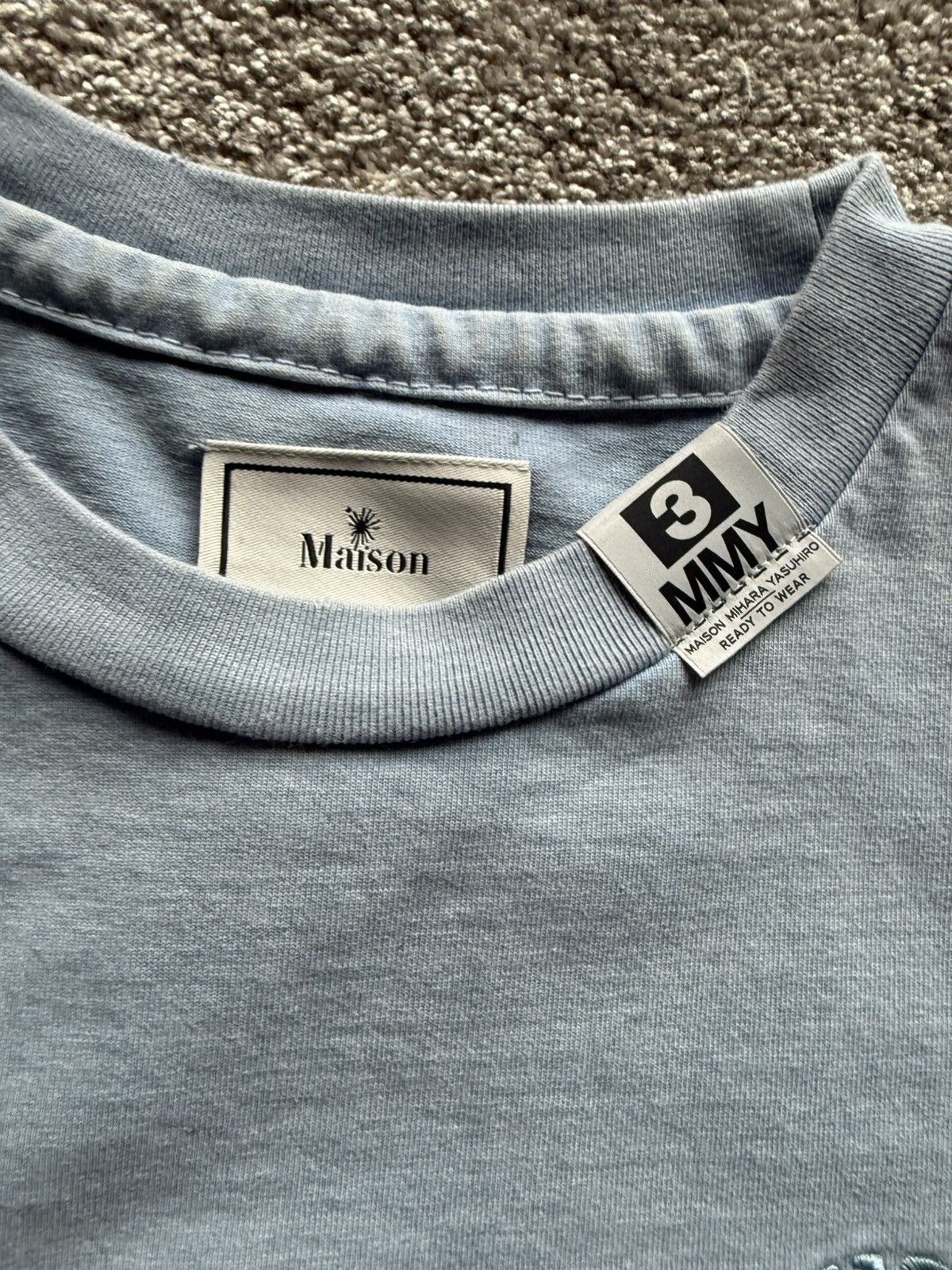Maison MIHARA YASUHIRO Maison Mihara Yasuhiro blue amateur sewn distressed t shirt Size US M / EU 48-50 / 2 - 6 Thumbnail