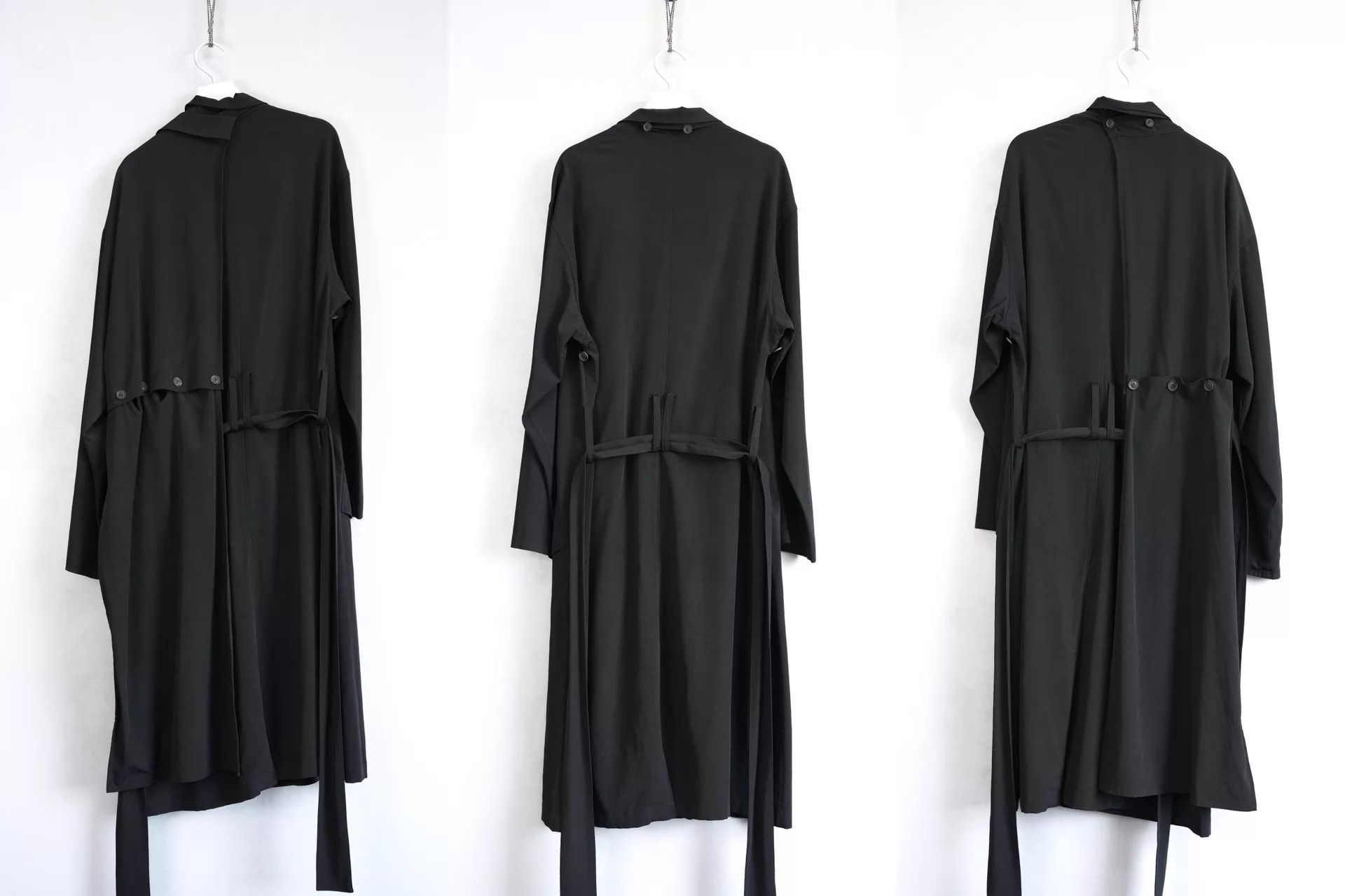 Yohji Yamamoto Yohji Yamamoto 21SS Double-Layer Acetate Belted Coat BLK Size US S / EU 44-46 / 1 - 3 Thumbnail