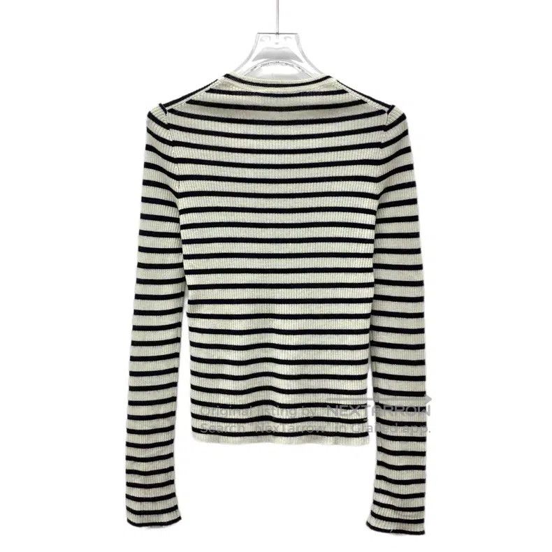 Dior Dior Color-blocked striped bee embroidery cashmere round-n Size XXS / US 00 / IT 34 - 2 Thumbnail